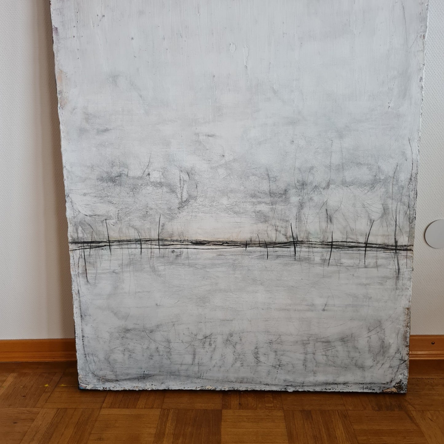 abstraktes weißes Bild - Licht am Horizont - direkt versandfertig