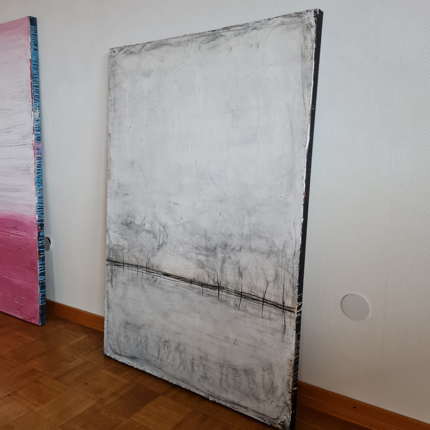 abstraktes weißes Bild - Licht am Horizont - direkt versandfertig