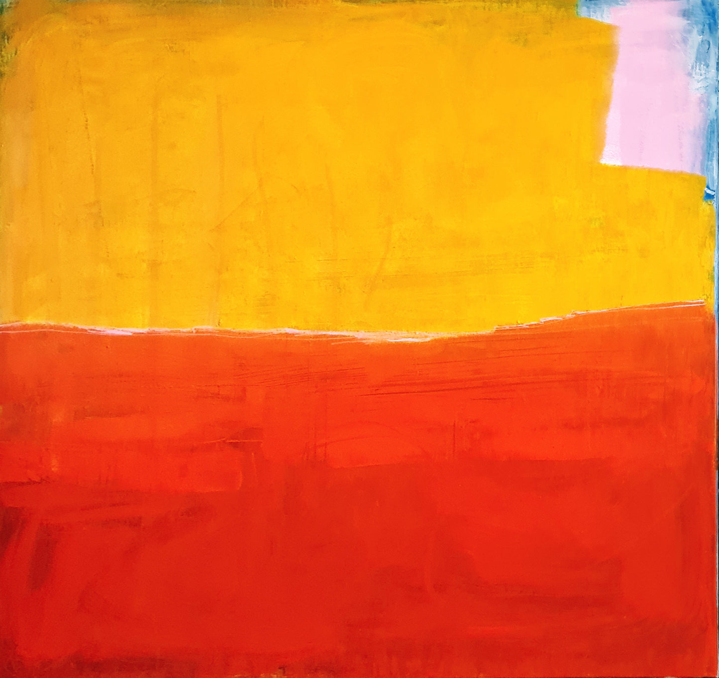 Sonnenglühen am Horizont / 160 x 160 cm / orange gelb acrylbilder auf leinwand