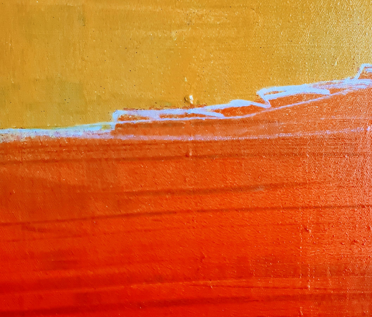 Sonnenglühen am Horizont / 160 x 160 cm / orange gelb acrylbilder auf leinwand