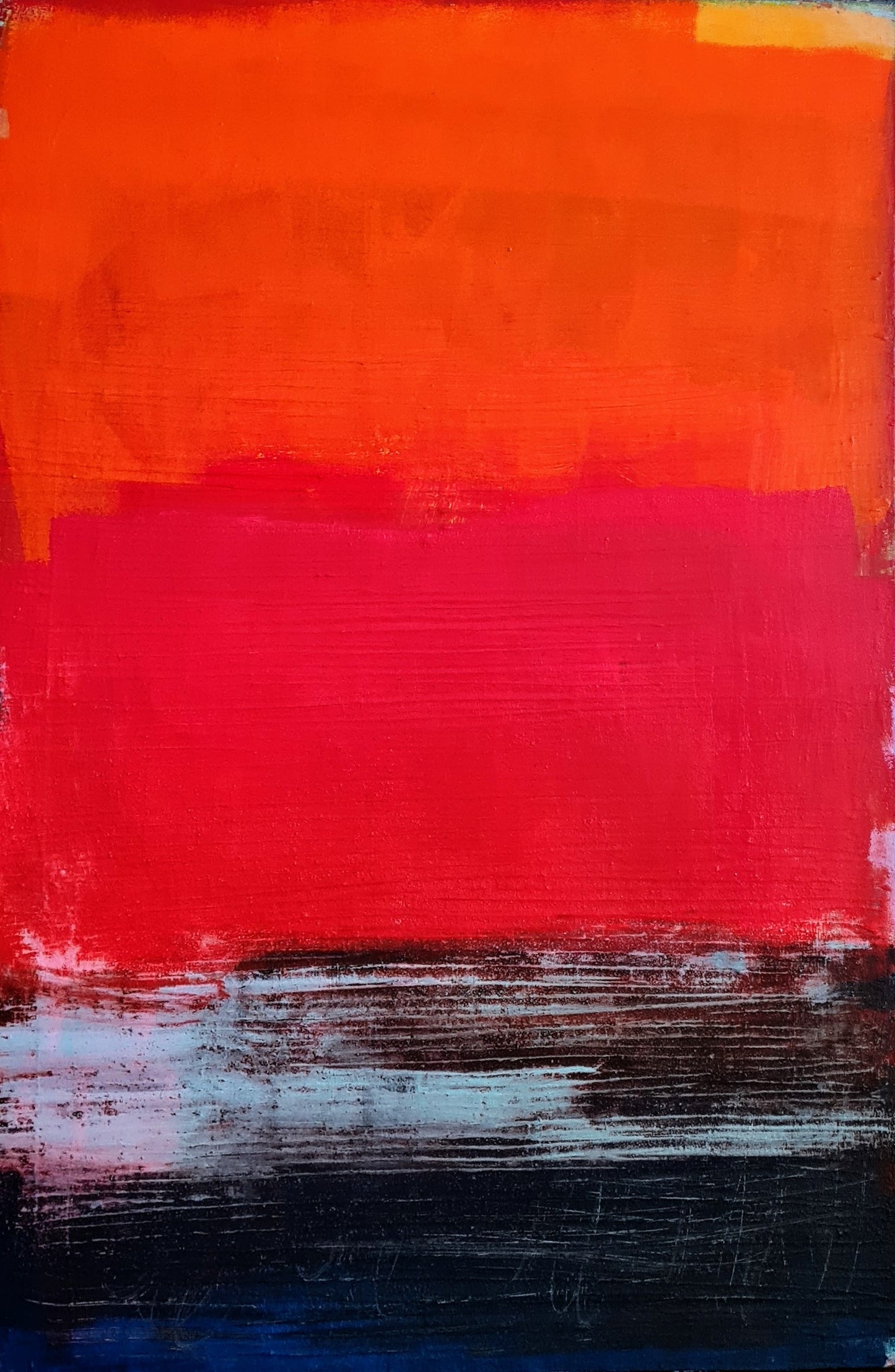 Lebensfreude in Farben / 100 x 150 cm / rot orange dunkelblau acrylbilder auf leinwand