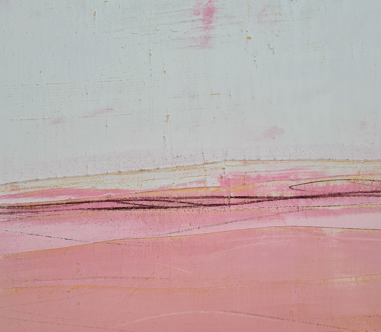 Neustart / 160 x 160 cm / Weiß rosa acrylbilder auf leinwand