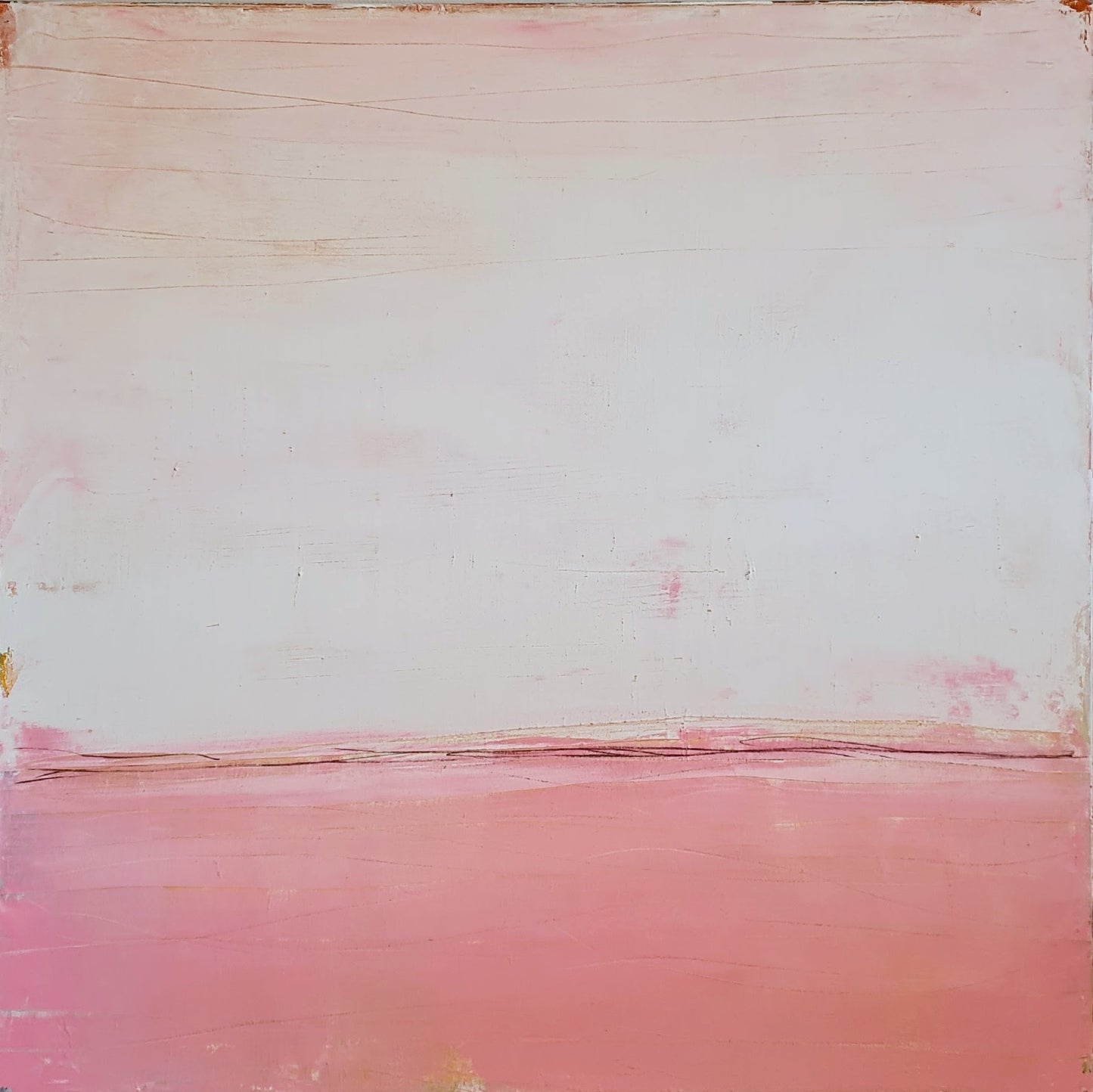 Neustart / 160 x 160 cm / Weiß rosa acrylbilder auf leinwand