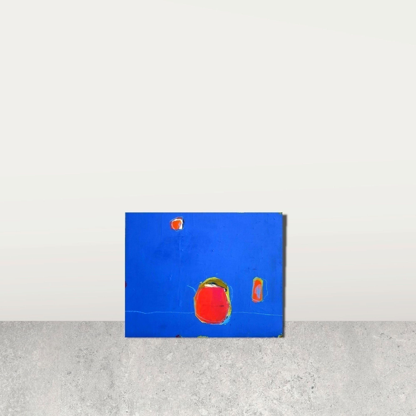 vorhandenes Unikat: Kaffee to go / 50 x 40 cm / blau abstrakte acrylbilder auf leinwand