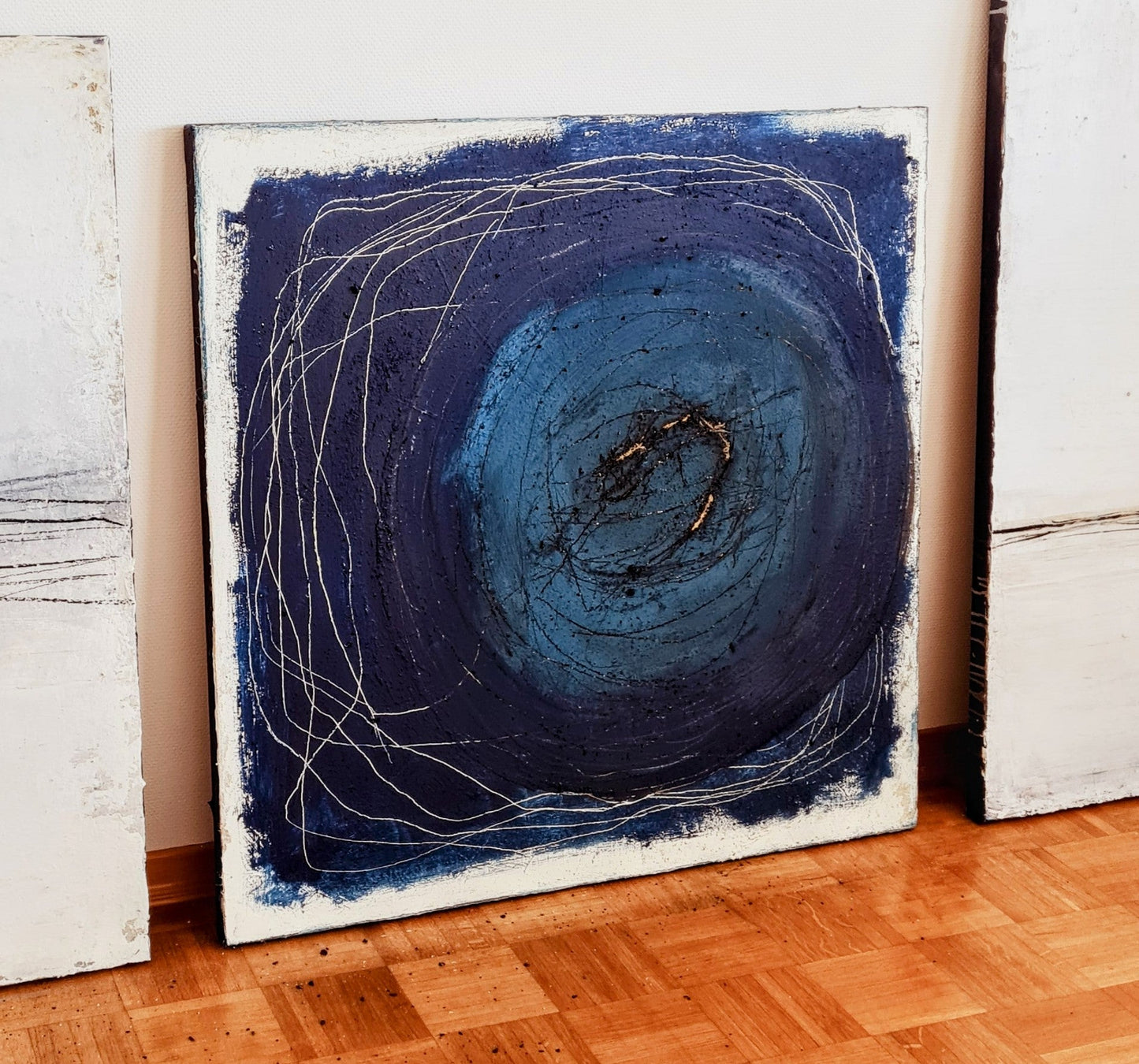 Blau der Erkundung - 100 x 100 cm - vorhandenes Gemälde