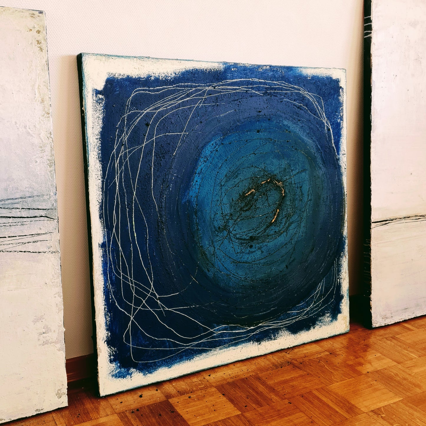 Blau der Erkundung - 100 x 100 cm - vorhandenes Gemälde