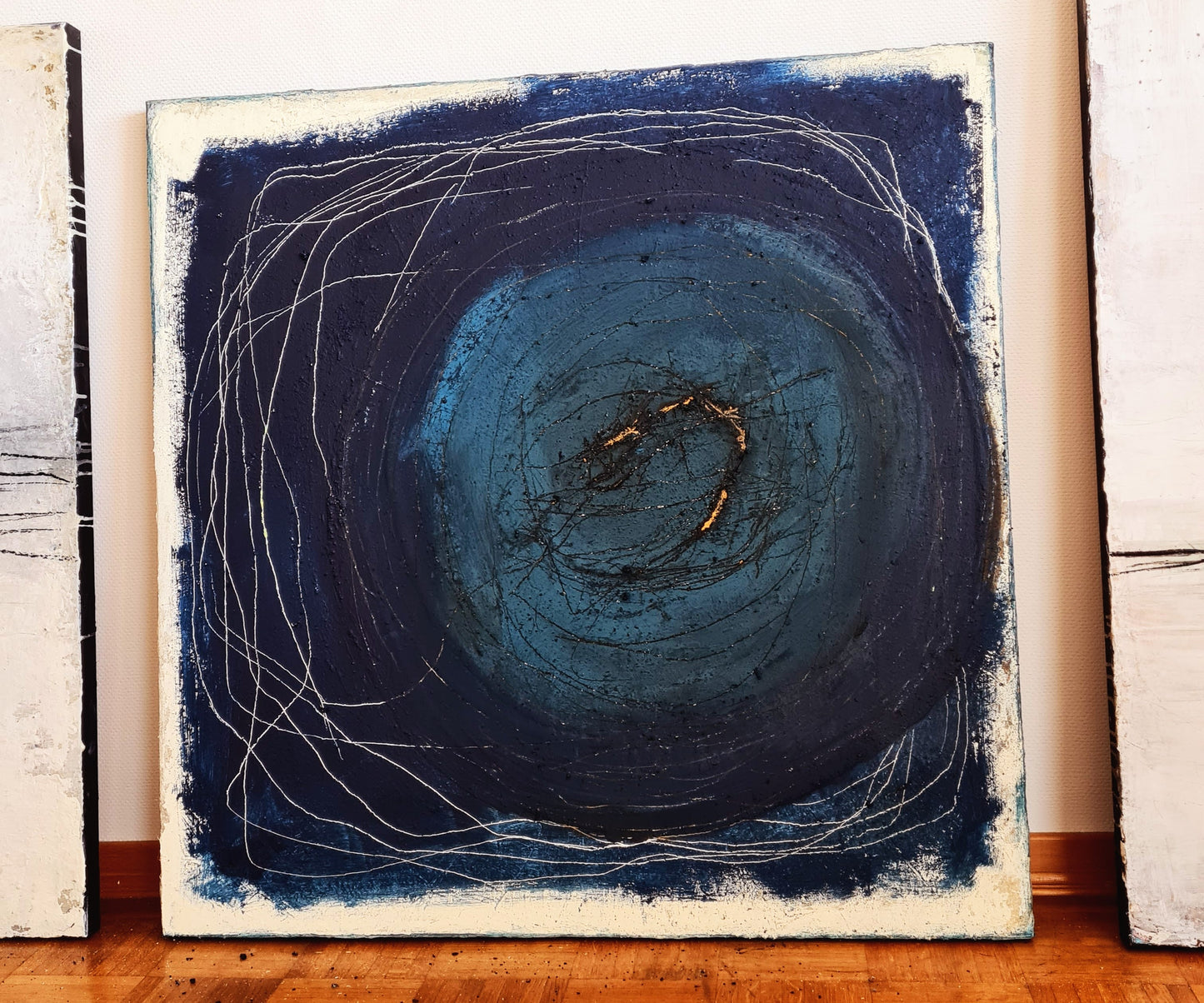 Blau der Erkundung - 100 x 100 cm - vorhandenes Gemälde