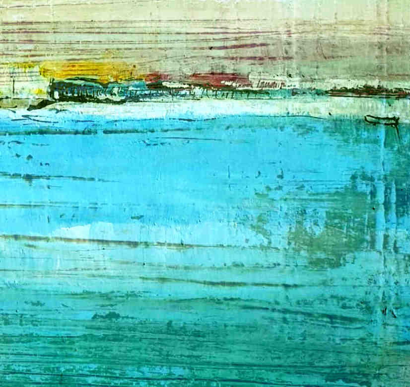 Morgendämmerung in der Wallachei - blaues abstraktes Landschaftsbild