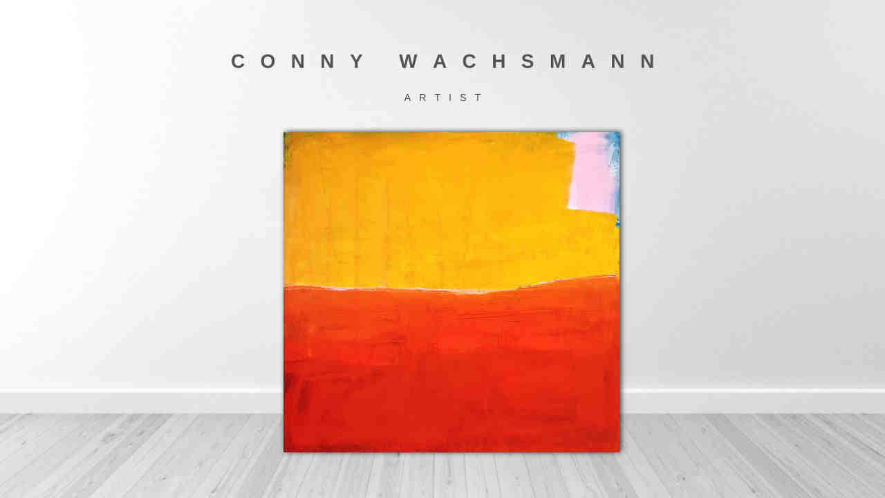 Sonnenglühen am Horizont / 160 x 160 cm / orange gelb acrylbilder auf leinwand