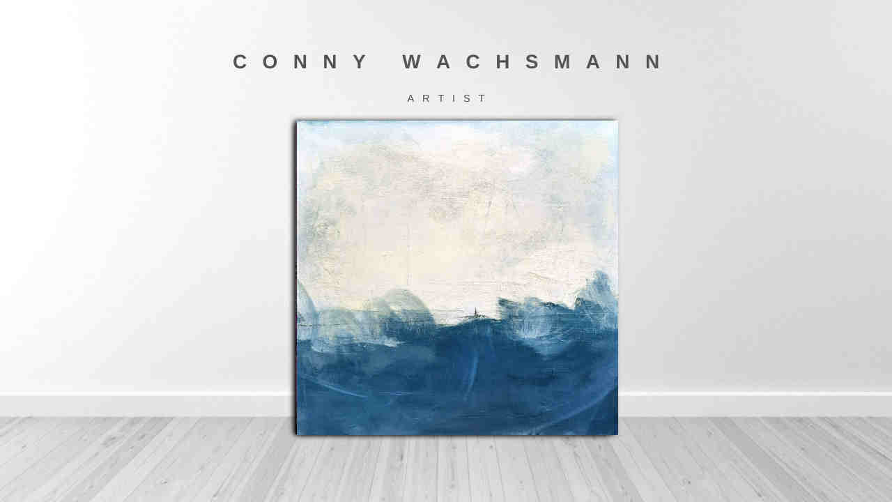 Stürmische Zeiten / 100 x 100 cm / blau, Stürmische Zeiten / 120 x 120 cm / blau, Stürmische Zeiten / 160 x 160 cm / blau abstrakte acrylbilder auf leinwand