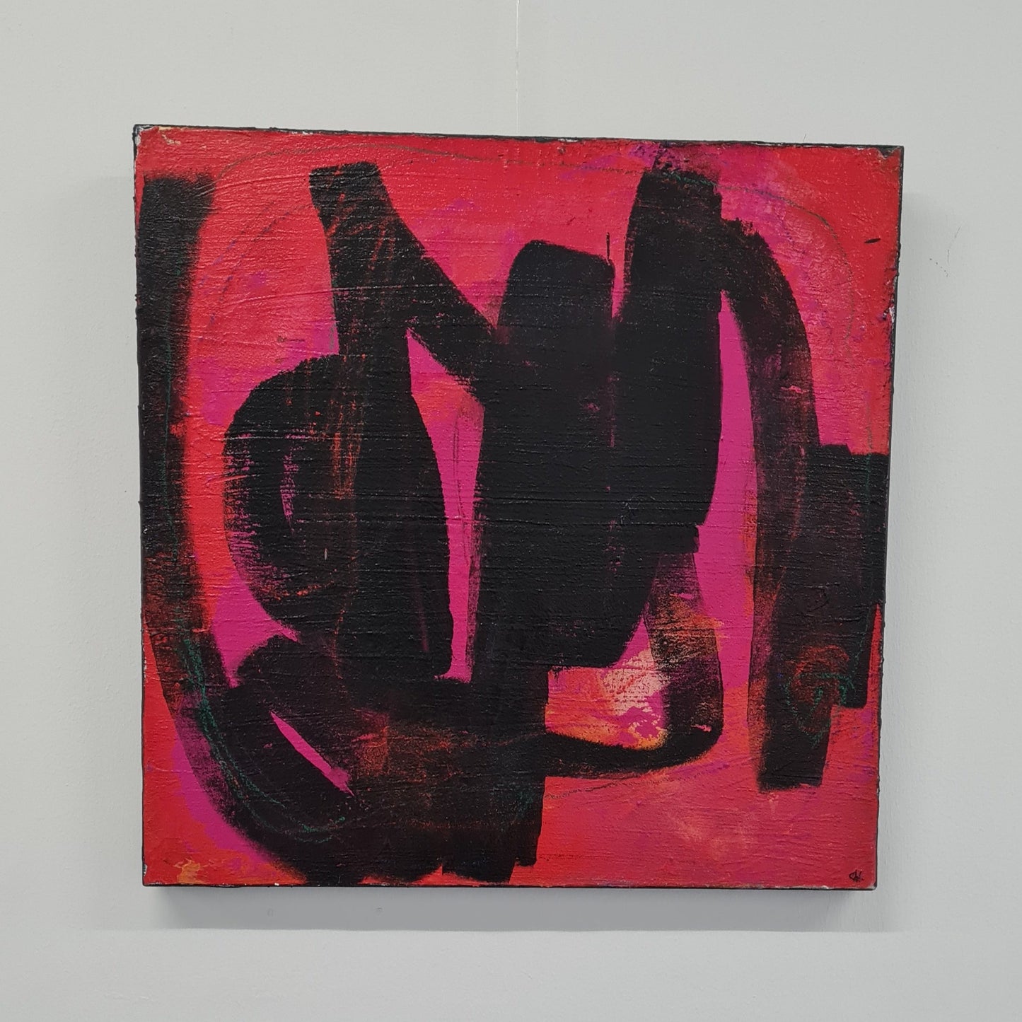 Ein rotes Gemälde für ihren Raum, jetzt in 60 x 60 cm erhältlich - Küßchen