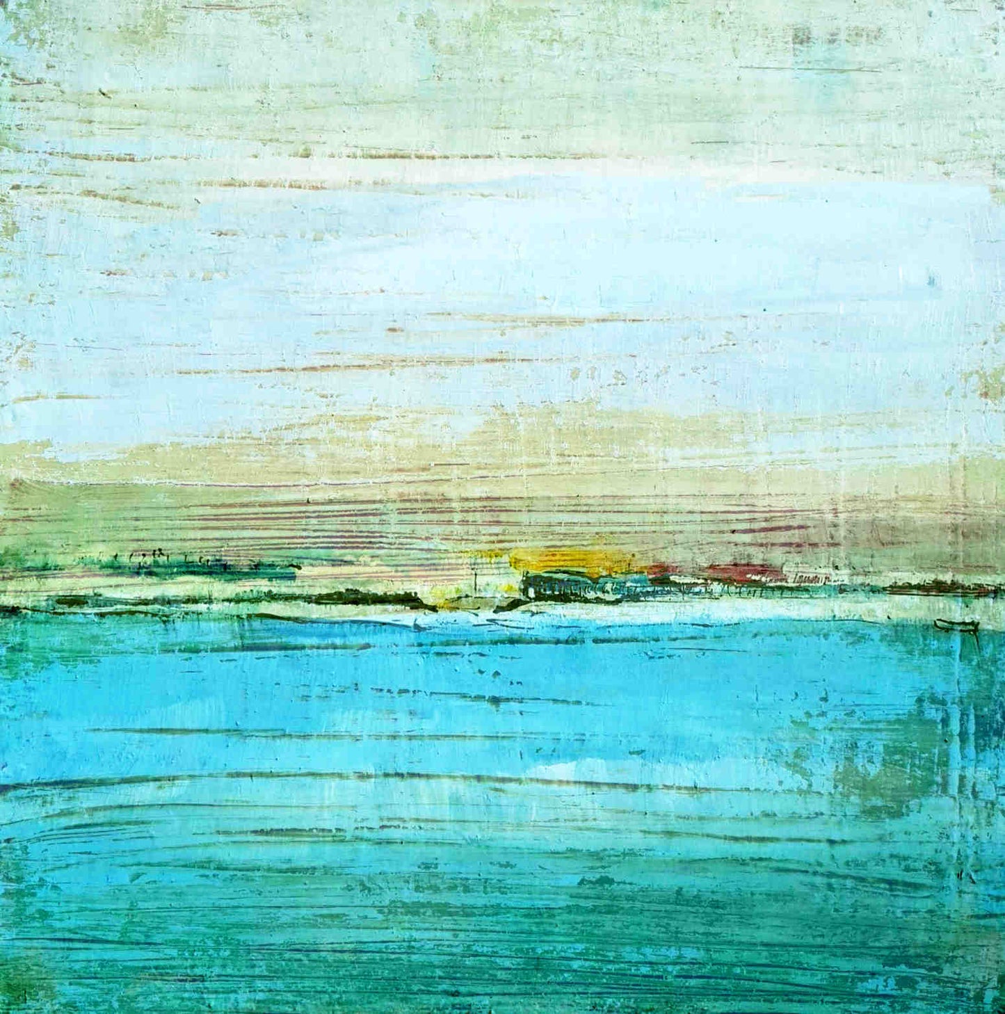 Morgendämmerung in der Wallachei - blaues abstraktes Landschaftsbild