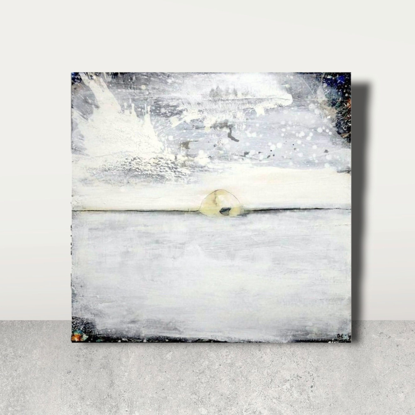 weisses bild - Dem Schneegestöber ganz nah - Ein Bergabenteuer in einem abstrakten Kunstwerk Abstrakte Bilder & moderne Auftragsmalerei, abstrakte große bilder online kaufen, Auftrags Malere