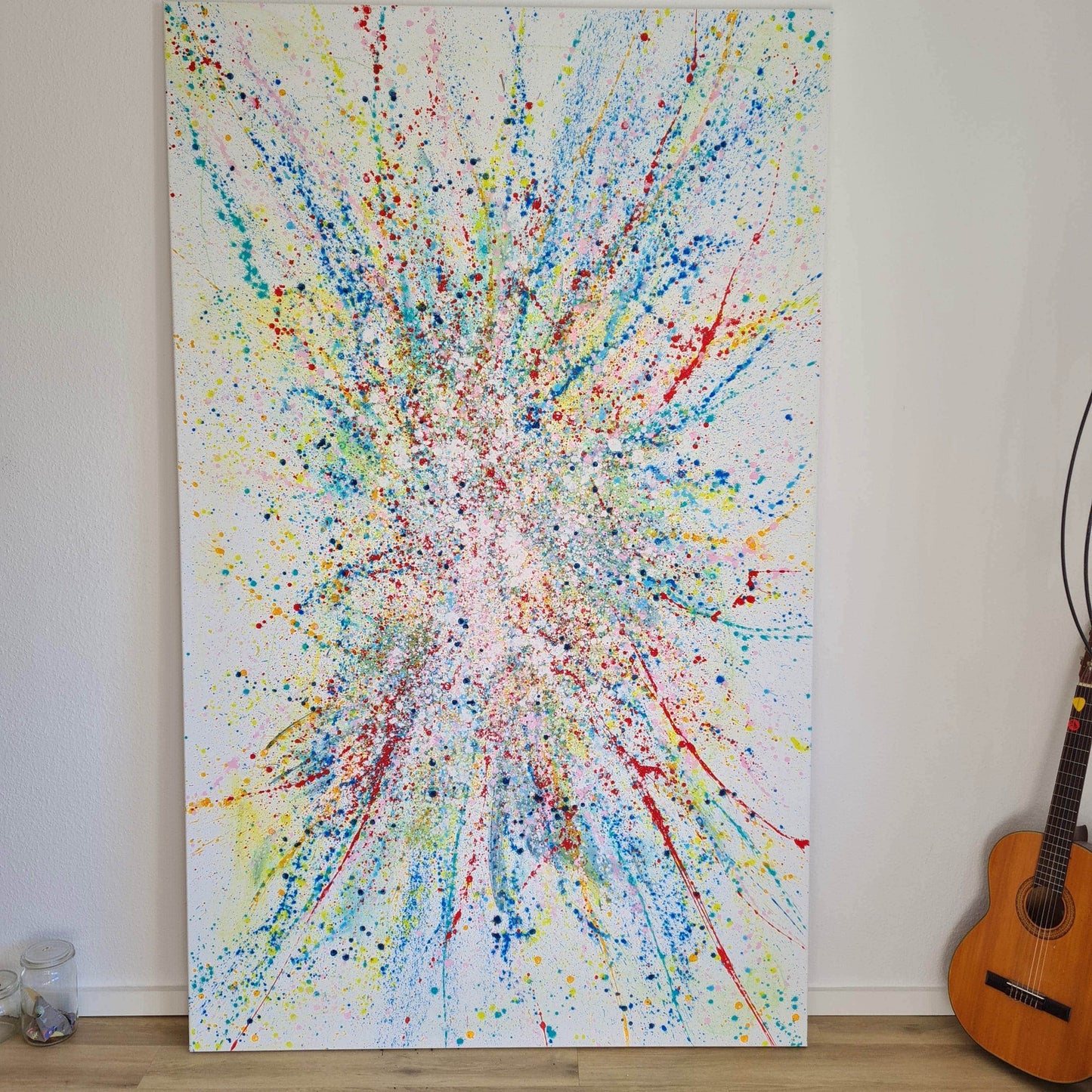 VORHANDEN / abstraktes gesprenkeltes acrylbild modern abstract art 220 x 130 cm Abstrakte Bilder & moderne Auftragsmalerei, abstrakte große bilder online kaufen, Auftrags Malere