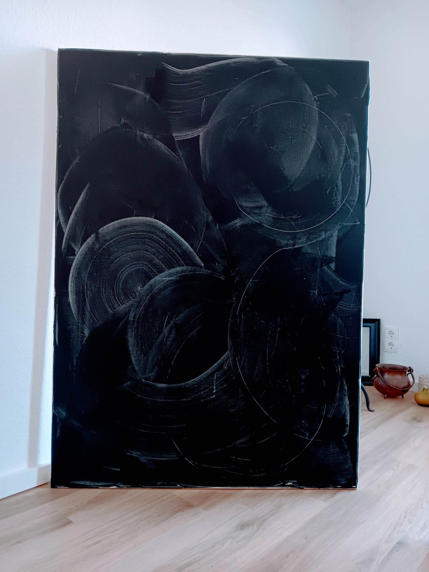 120 x 160 cm / Mitte des Lebens / schwarz, 160 x 100 cm / Mitte des Lebens / schwarz, 200 x 100 cm / Mitte des Lebens / schwarz, 160 x 160 cm / Mitte des Lebens / schwarz, 2 x 100 x 100 cm / Mitte des Lebens / schwarz abstrakte acrylbilder auf leinwand