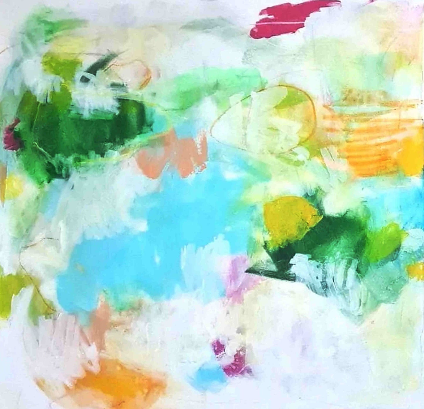 Ein Unikat in Pastell: Ein abstraktes Gemälde in frischen Farben - Atmosphäre verleihen Abstrakte Bilder & moderne Auftragsmalerei, abstrakte große bilder online kaufen, Auftrags Malere