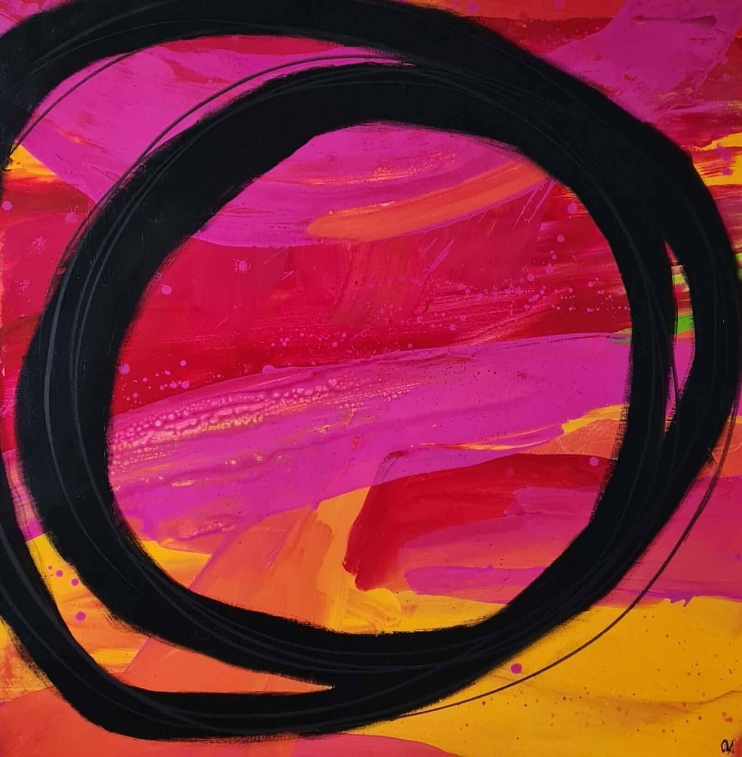 rotes Bild - Farbenprächtiges Kunstwerk: Abstraktes Gemälde Abstrakte Bilder & moderne Auftragsmalerei, abstrakte große bilder online kaufen, Auftrags Malere