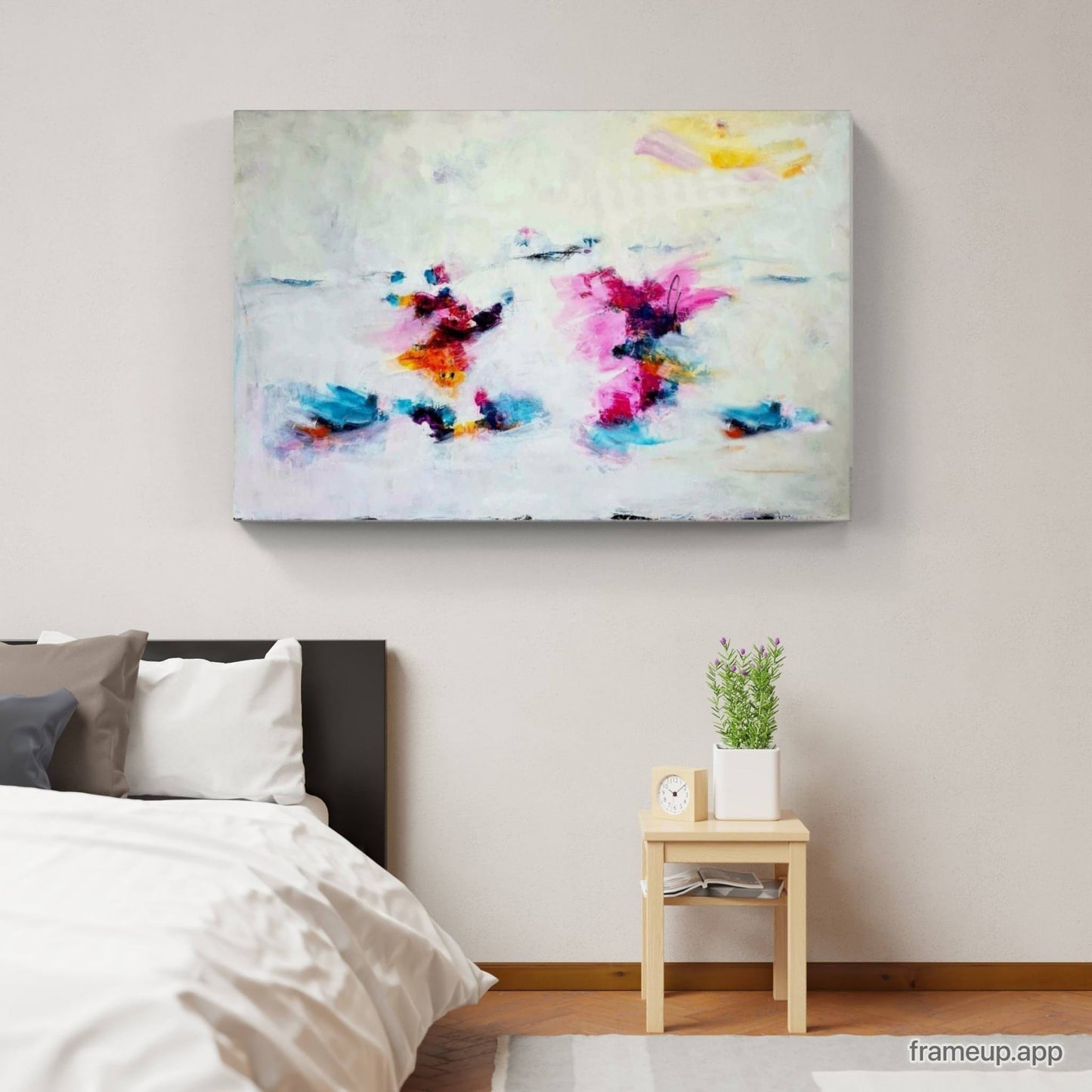 Liebestanz auf 220 x 120 cm / weiss / Direkt zum Aufhängen abstrakte acrylbilder auf leinwand
