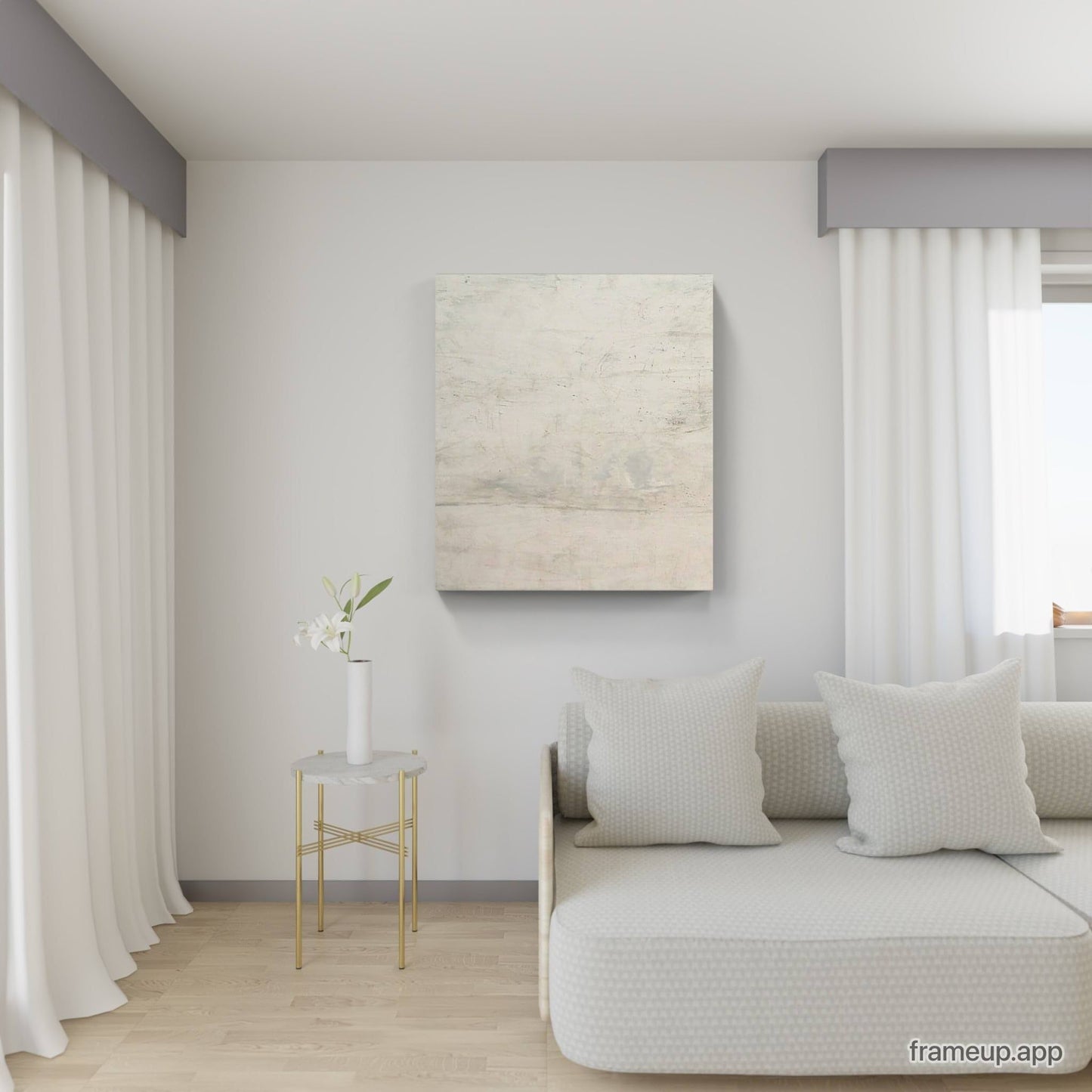 Bild in weiß und beige - Ein individuelles Kunstwerk für Ihre Wand "Meeresrauschen" Abstrakte Bilder & moderne Auftragsmalerei, abstrakte große bilder online kaufen, Auftrags Malere