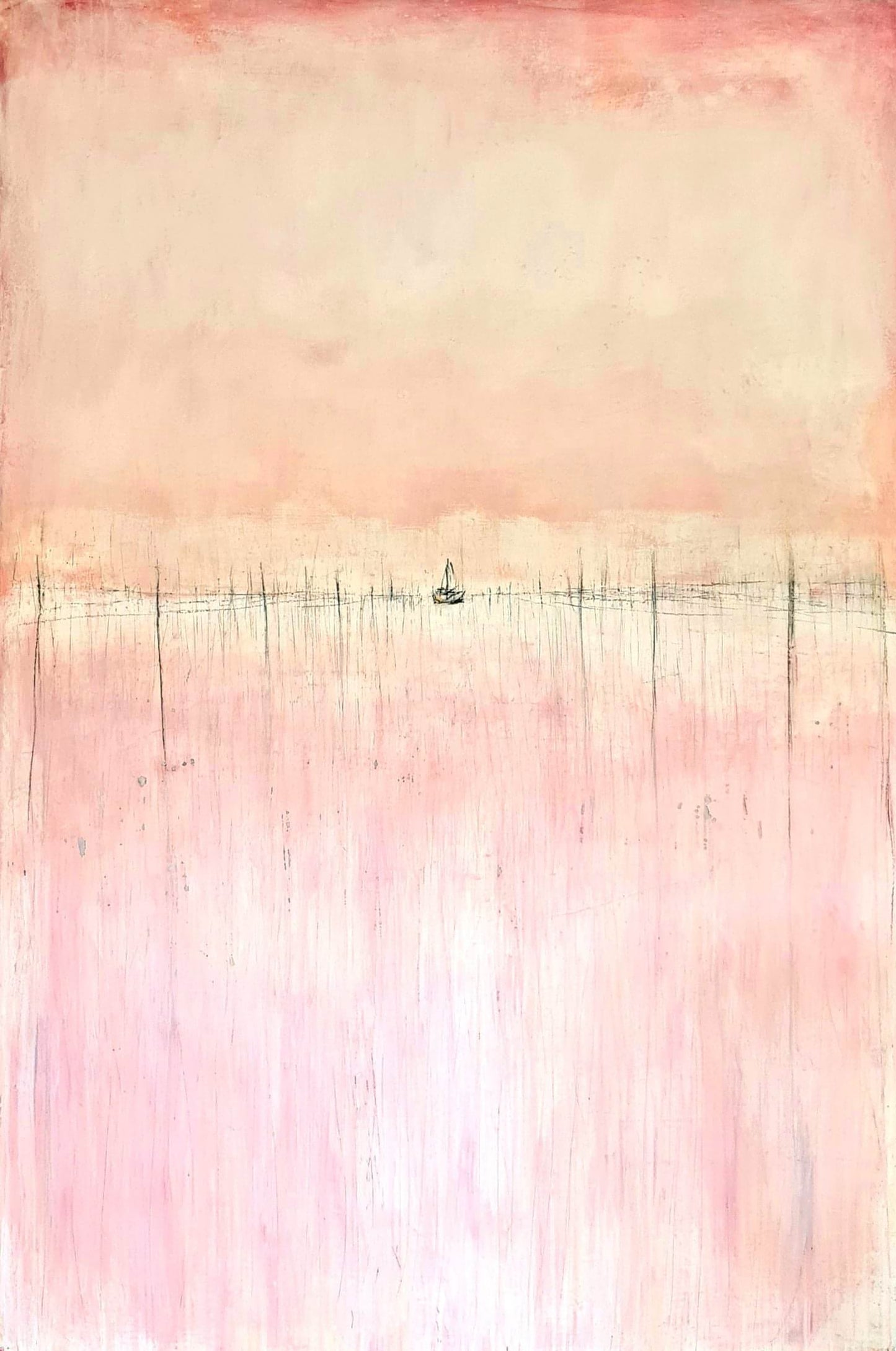 Traum vom Segelschein / 180 x 120 cm / rosa abstrakte acrylbilder auf leinwand