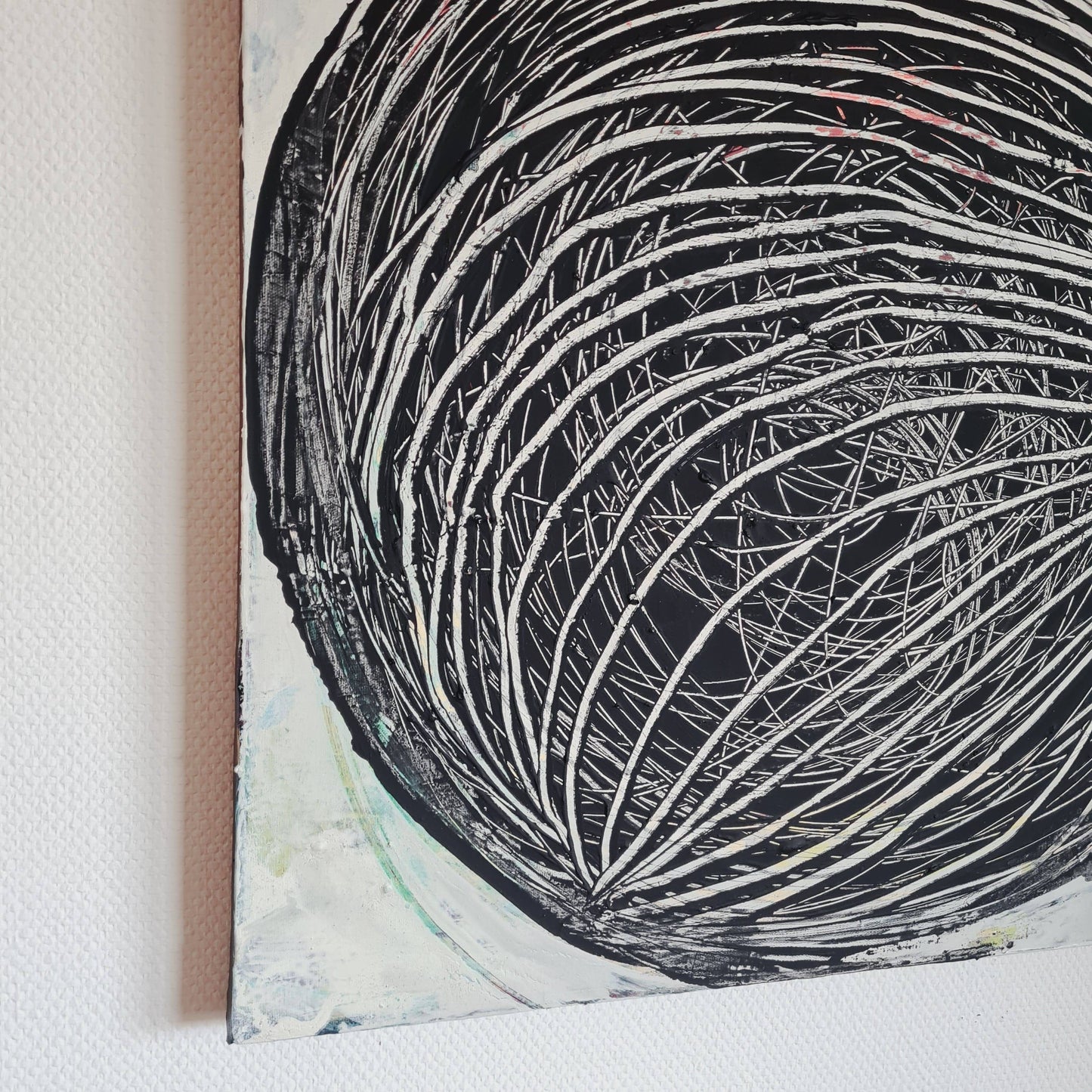 Minimalistisches Kunstwerk: Kraftvolle Kontraste in Schwarz-Weiß Abstrakte Bilder & moderne Auftragsmalerei, abstrakte große bilder online kaufen, Auftrags Malere