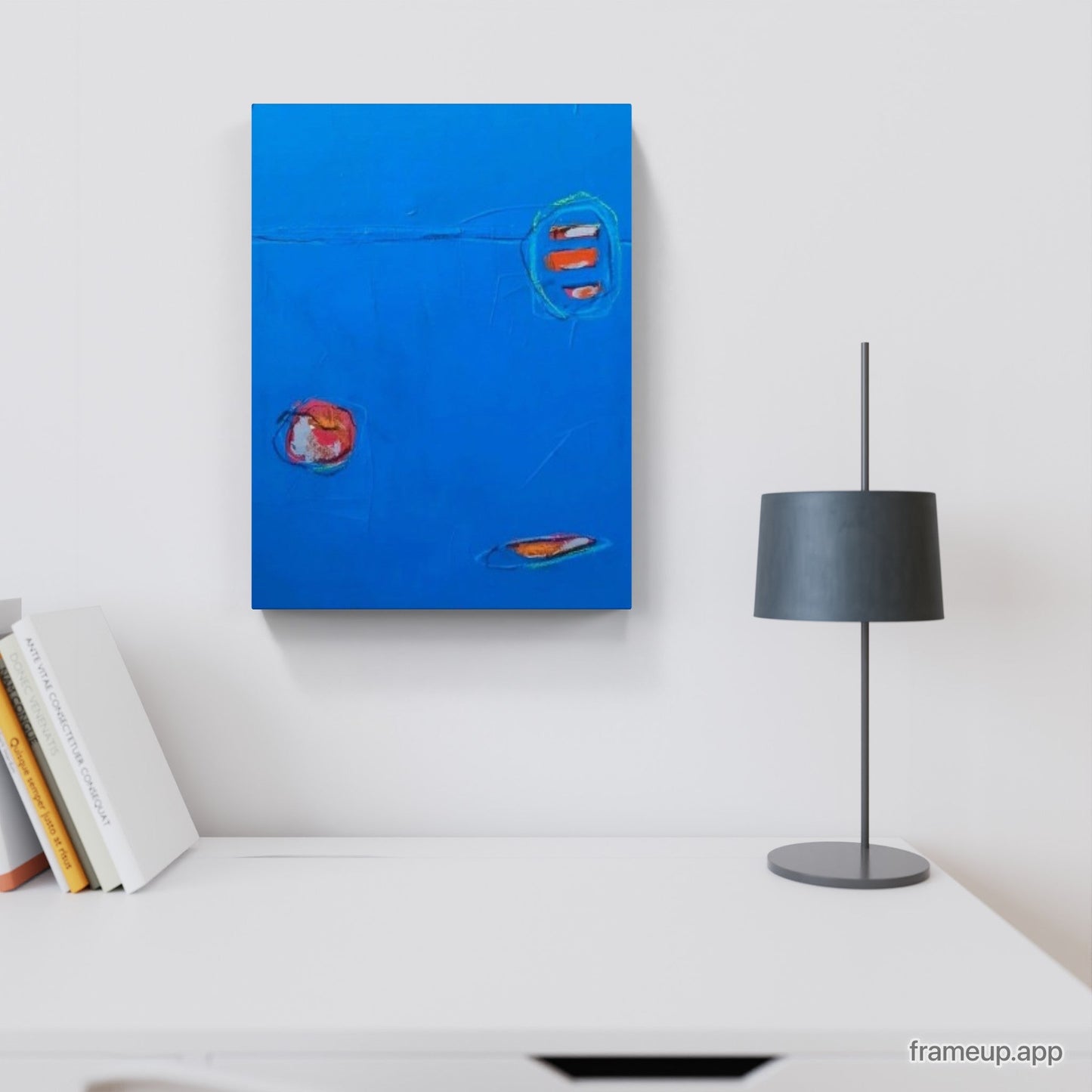 vorhandenes Unikat: Soup to go / 50 x 40 cm / blau abstrakte acrylbilder auf leinwand