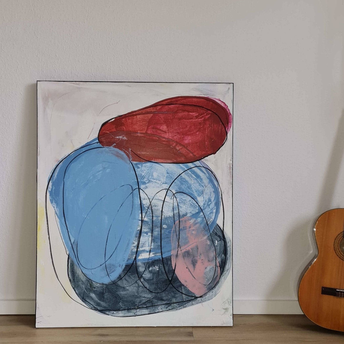 Abstrakte blaues Kunst als Auftrag für minimalistisches Wohnen Abstrakte Bilder & moderne Auftragsmalerei, abstrakte große bilder online kaufen, Auftrags Malere