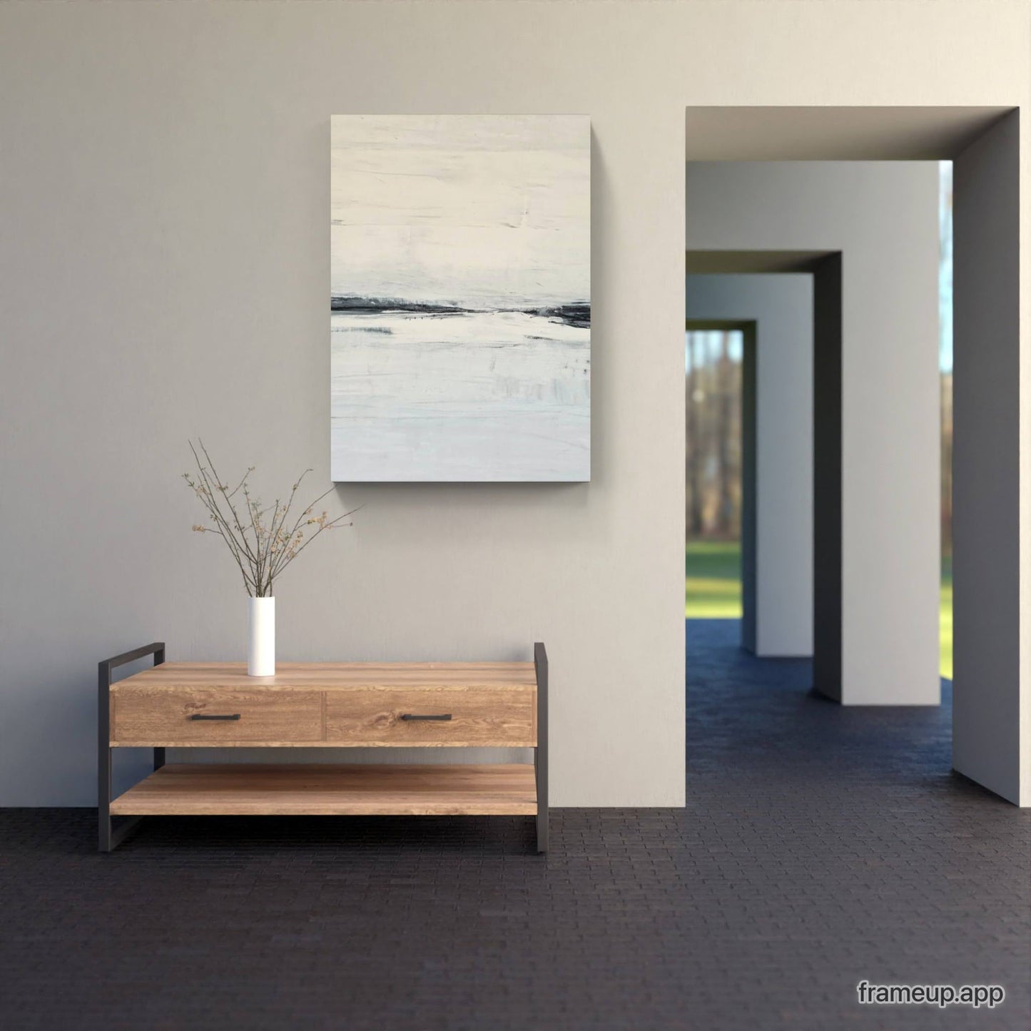 Weiße Kunst mit Schifferhäuschen-Motiv für dein Wohnzimmer Abstrakte Bilder & moderne Auftragsmalerei, abstrakte große bilder online kaufen, Auftrags Malere