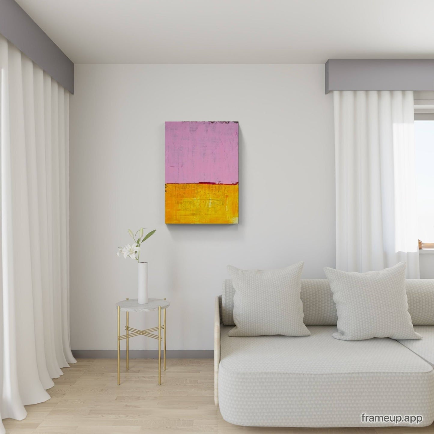 Rastbank / rosa gelb / 80 x 60 cm, Rastbank / rosa gelb / 100 x 80 cm, Rastbank / rosa gelb / 100 x 120 cm, Rastbank / rosa gelb / 120 x 140 cm, Rastbank / rosa gelb / 100 x 160 cm, Rastbank / rosa gelb / 160 x 160 cm, Rastbank / rosa gelb / 140 x 140 cm abstrakte acrylbilder auf leinwand