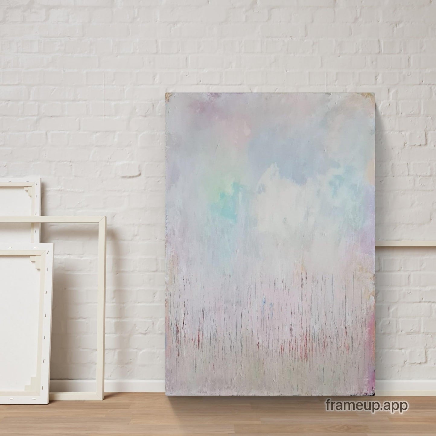 Zwei in einem Boot / 130 x 90 cm / weiss pastell abstrakte acrylbilder auf leinwand