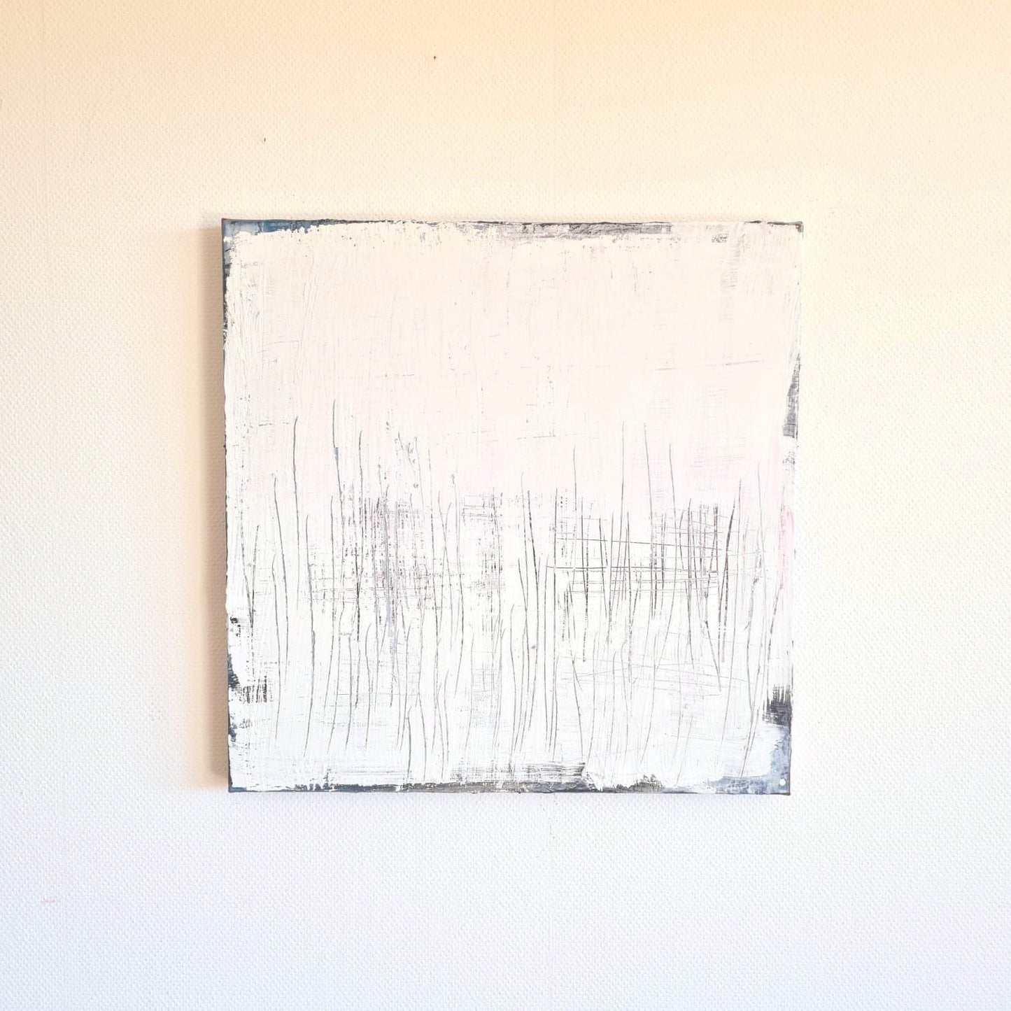 Vorfreude auf das Wochenende / 80 x 80 cm / weiss, Vorfreude auf das Wochenende / 160 x 100 cm / weiss, Vorfreude auf das Wochenende / 160 x 160 cm / weiss abstrakte acrylbilder auf leinwand