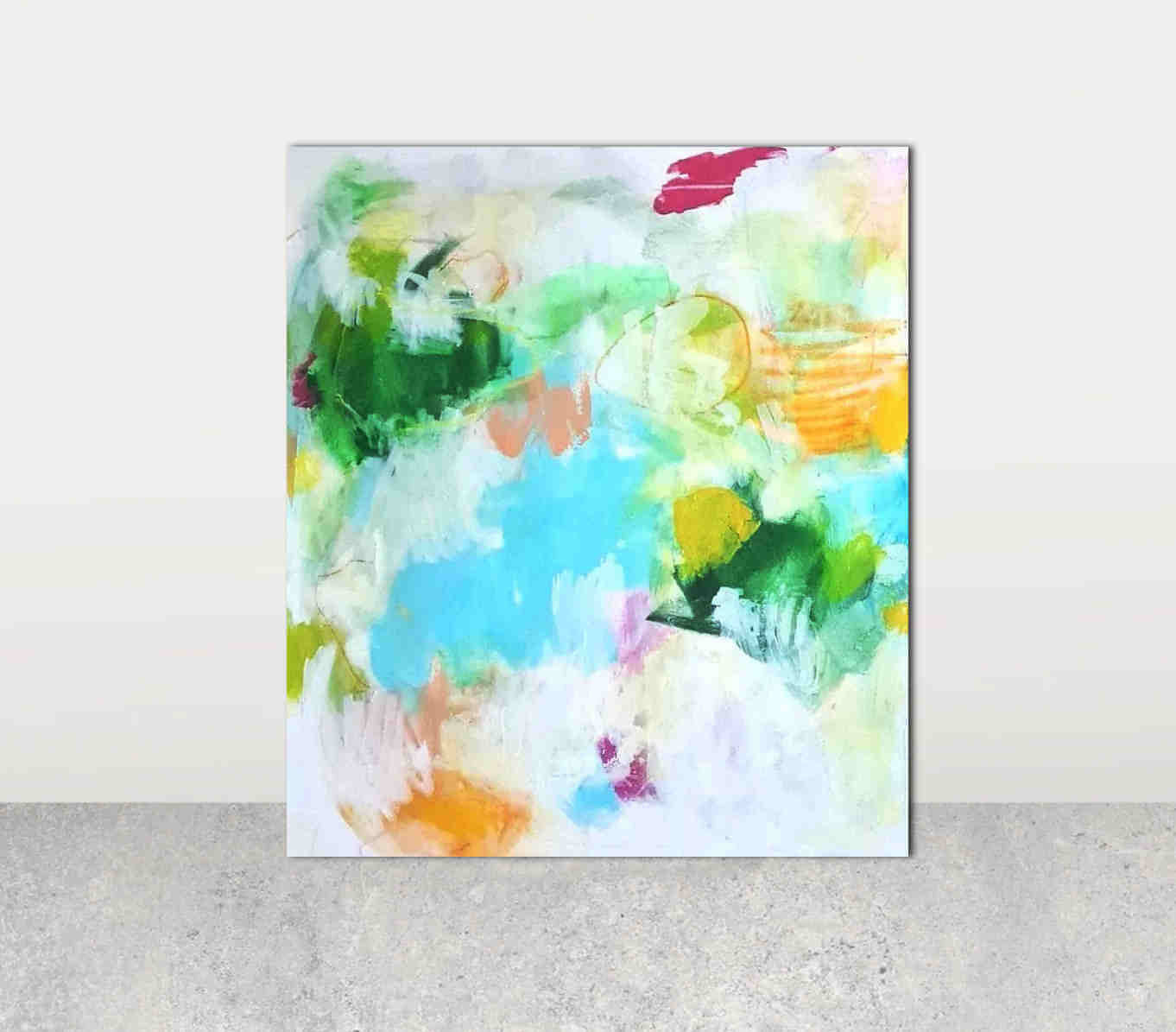 Ein Unikat in Pastell: Ein abstraktes Gemälde in frischen Farben - Atmosphäre verleihen Abstrakte Bilder & moderne Auftragsmalerei, abstrakte große bilder online kaufen, Auftrags Malere