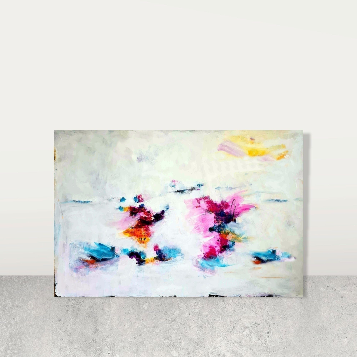Liebestanz auf 220 x 120 cm / weiss / Direkt zum Aufhängen abstrakte acrylbilder auf leinwand