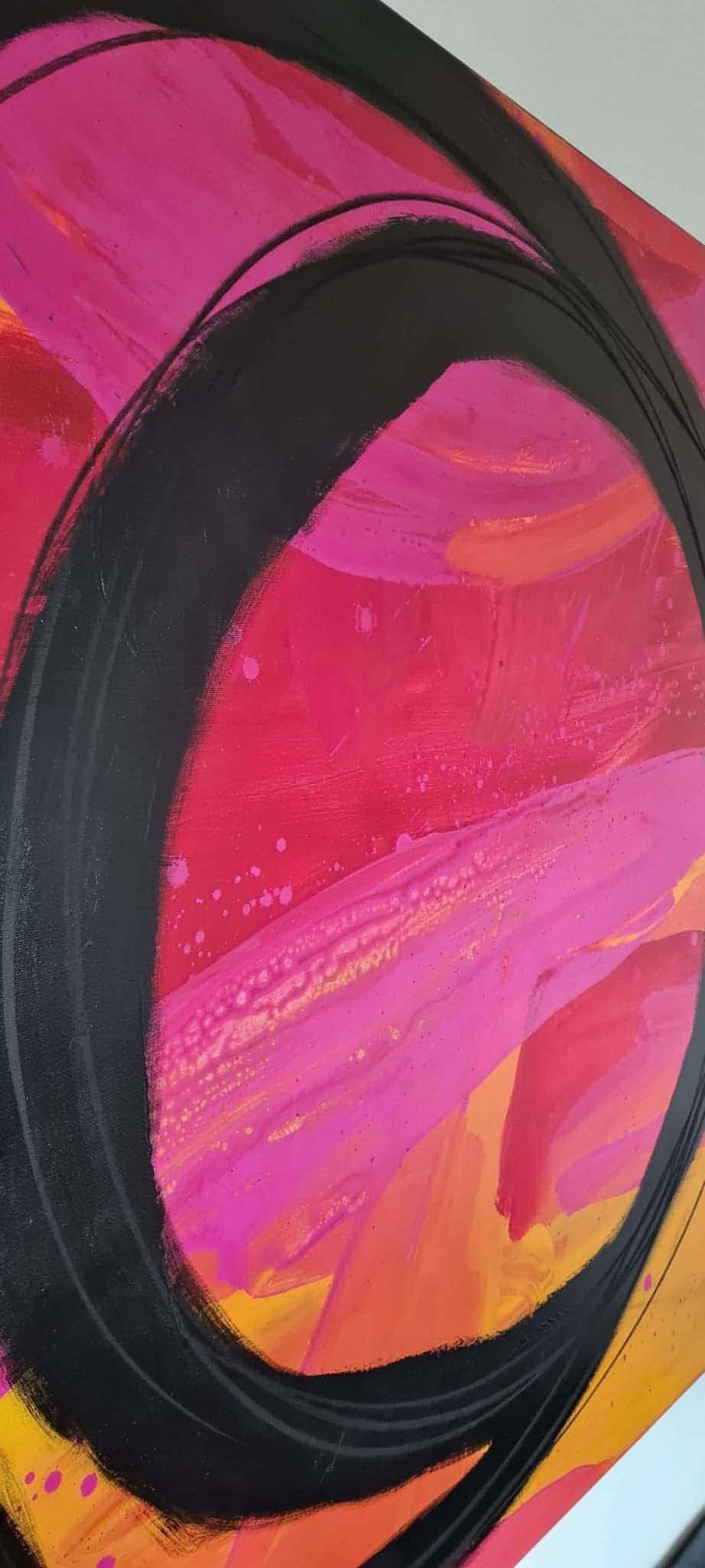 rotes Bild - Farbenprächtiges Kunstwerk: Abstraktes Gemälde Abstrakte Bilder & moderne Auftragsmalerei, abstrakte große bilder online kaufen, Auftrags Malere