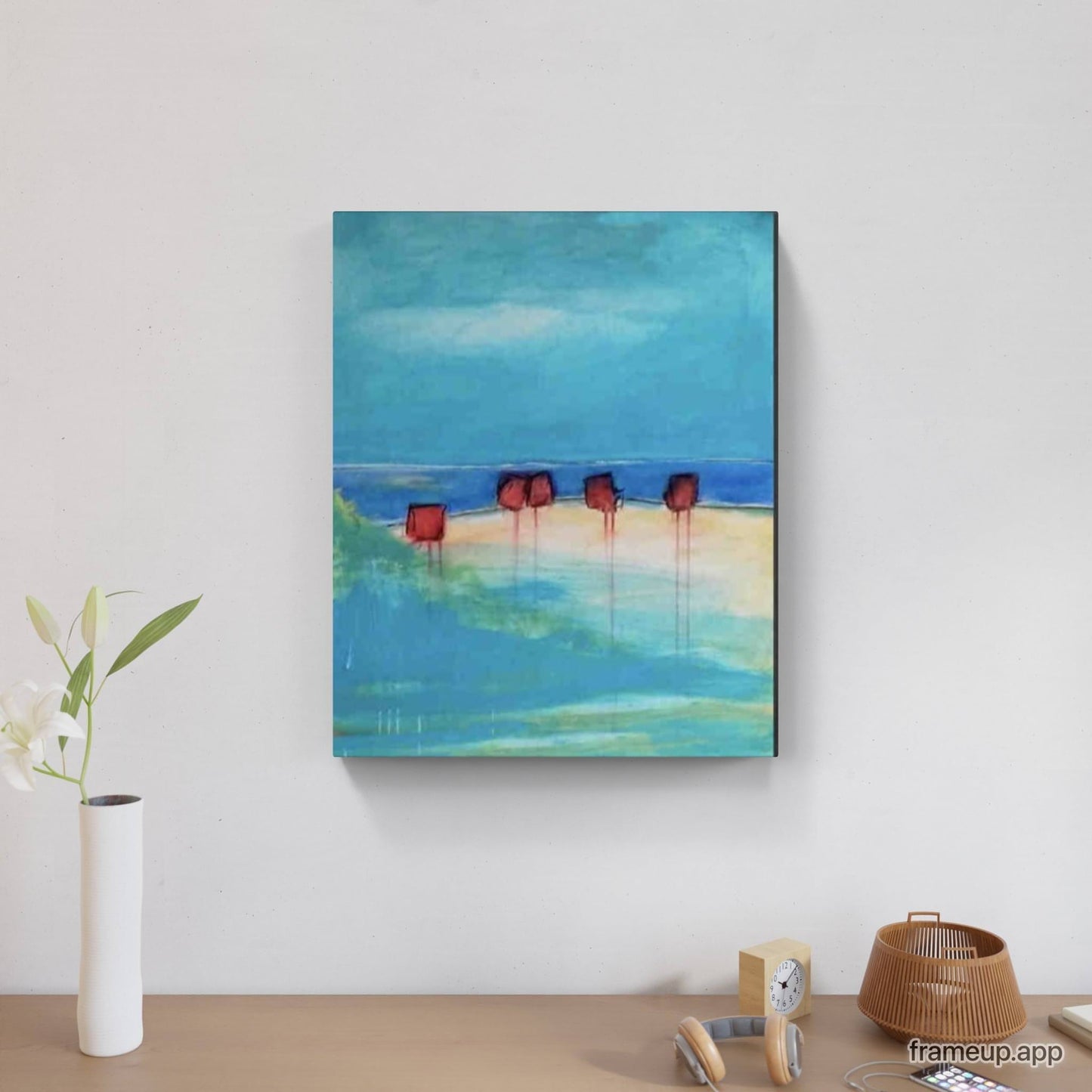Strandkorbliebe - Abstrakte Kunst mit maritimem Charme Abstrakte Bilder & moderne Auftragsmalerei, abstrakte große bilder online kaufen, Auftrags Malere