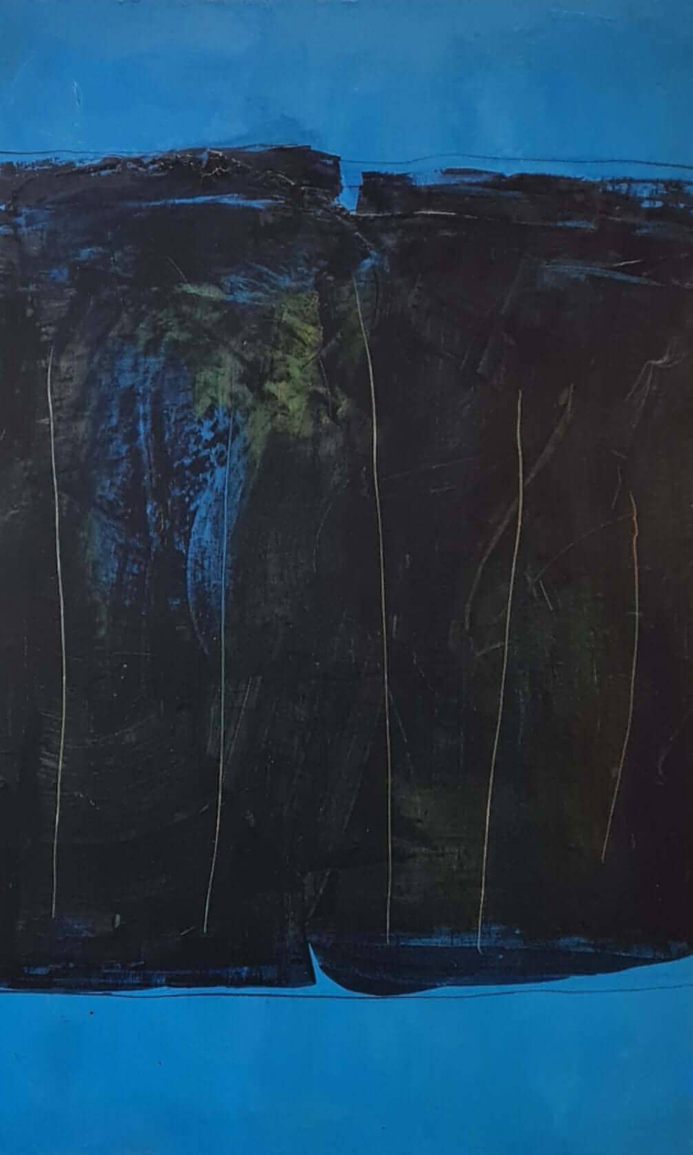 VORHANDEN / blaues abstraktes Bild - modern Art Abstrakte Bilder & moderne Auftragsmalerei, abstrakte große bilder online kaufen, Auftrags Malere