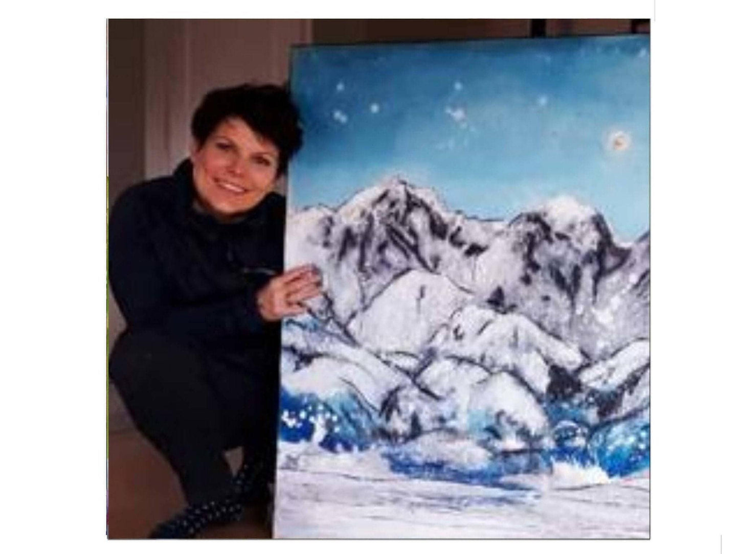 150 x 60 cm / blau / Lieblingsgebirge, 160 x 100 cm / blau / Lieblingsgebirge, 200 x 100 cm / blau / Lieblingsgebirge, Panoramaformat 250 x 70 cm / blau / Lieblingsgebirge abstrakte acrylbilder auf leinwand Auftragsmalerei