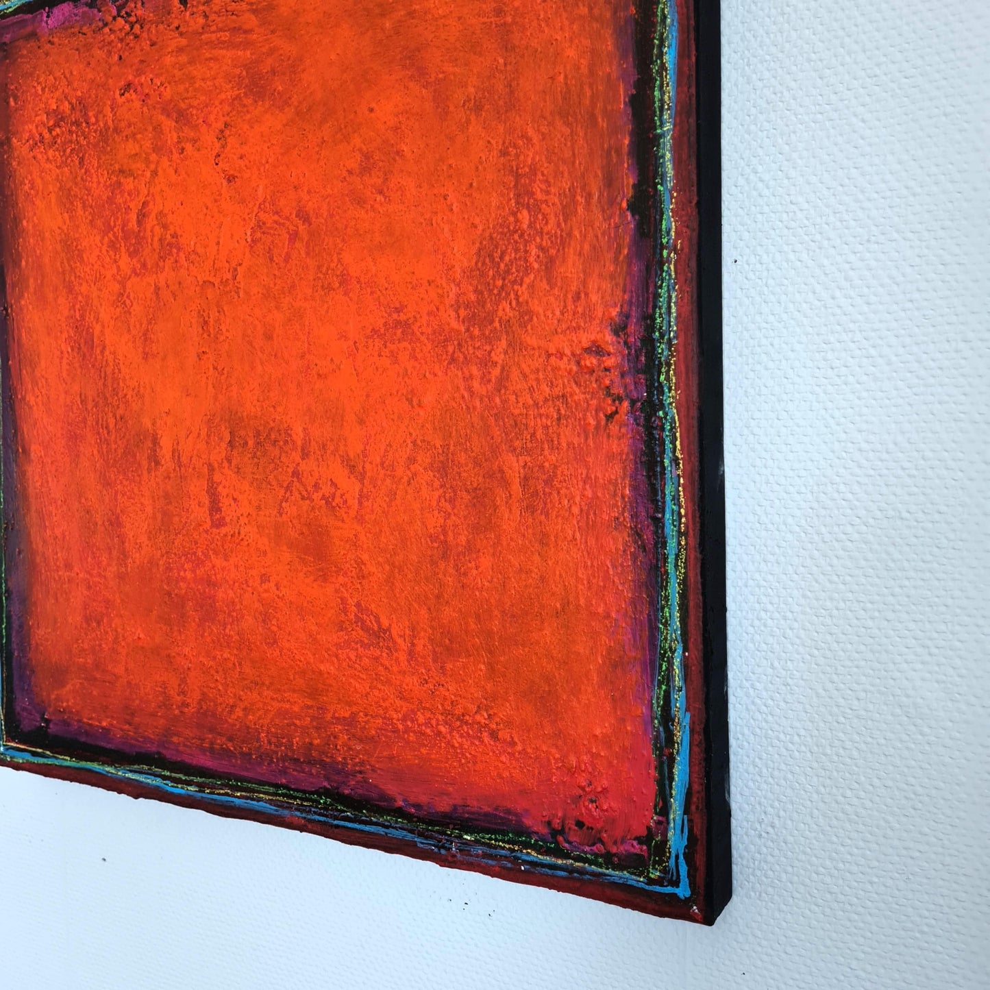 Kräftige Farben und Lebenslinien: Unikat aus dem Atelier in Rot, Orange und Schwarz Abstrakte Bilder & moderne Auftragsmalerei, abstrakte große bilder online kaufen, Auftrags Malere