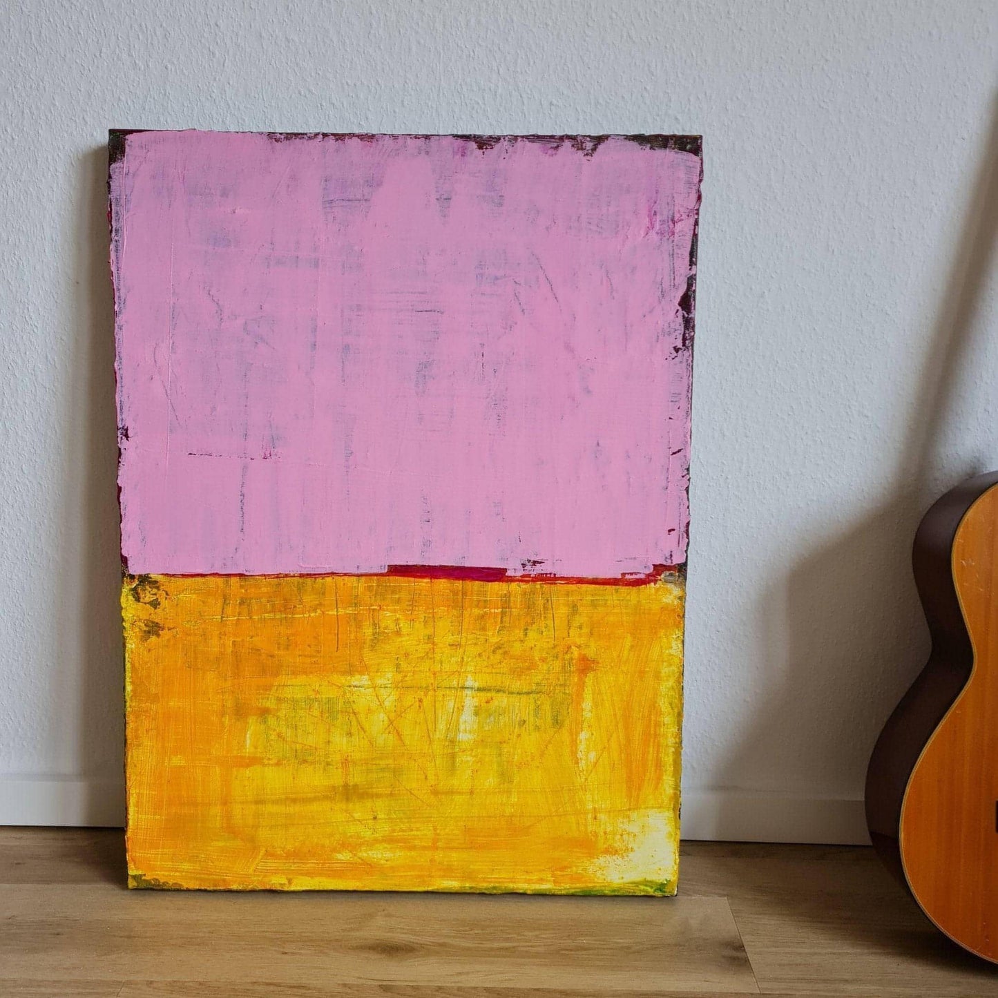 Rastbank / rosa gelb / 80 x 60 cm, Rastbank / rosa gelb / 100 x 80 cm, Rastbank / rosa gelb / 100 x 120 cm, Rastbank / rosa gelb / 120 x 140 cm, Rastbank / rosa gelb / 100 x 160 cm, Rastbank / rosa gelb / 160 x 160 cm, Rastbank / rosa gelb / 140 x 140 cm abstrakte acrylbilder auf leinwand