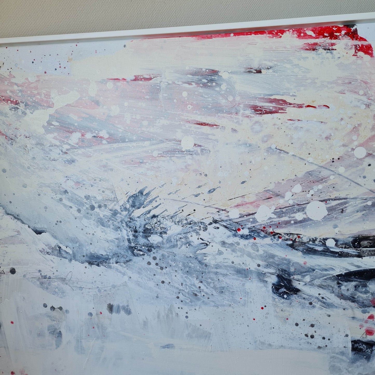 VORHANDEN / weisses bild inkl. Schattenfugenrahmen - modern art Abstrakte Bilder & moderne Auftragsmalerei, abstrakte große bilder online kaufen, Auftrags Malere