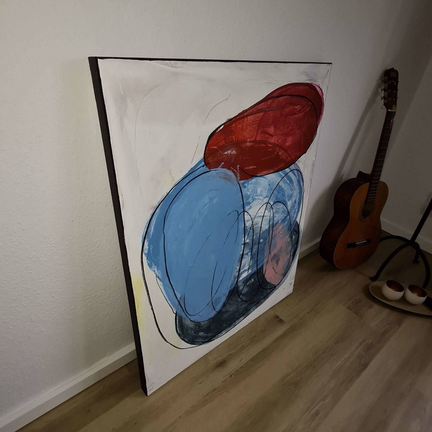Abstrakte blaues Kunst als Auftrag für minimalistisches Wohnen Abstrakte Bilder & moderne Auftragsmalerei, abstrakte große bilder online kaufen, Auftrags Malere