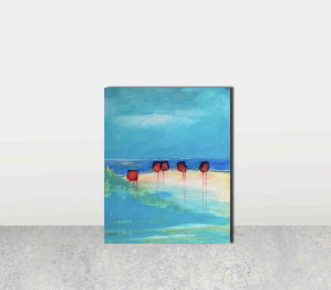 Strandkorbliebe - Abstrakte Kunst mit maritimem Charme Abstrakte Bilder & moderne Auftragsmalerei, abstrakte große bilder online kaufen, Auftrags Malere