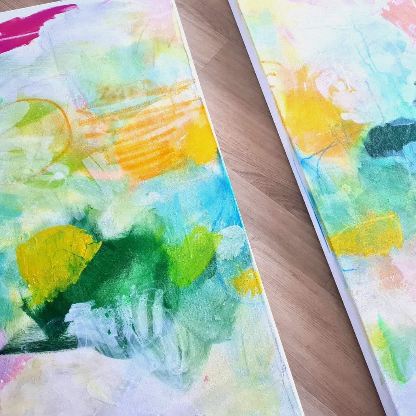 Ein Unikat in Pastell: Ein abstraktes Gemälde in frischen Farben - Atmosphäre verleihen Abstrakte Bilder & moderne Auftragsmalerei, abstrakte große bilder online kaufen, Auftrags Malere