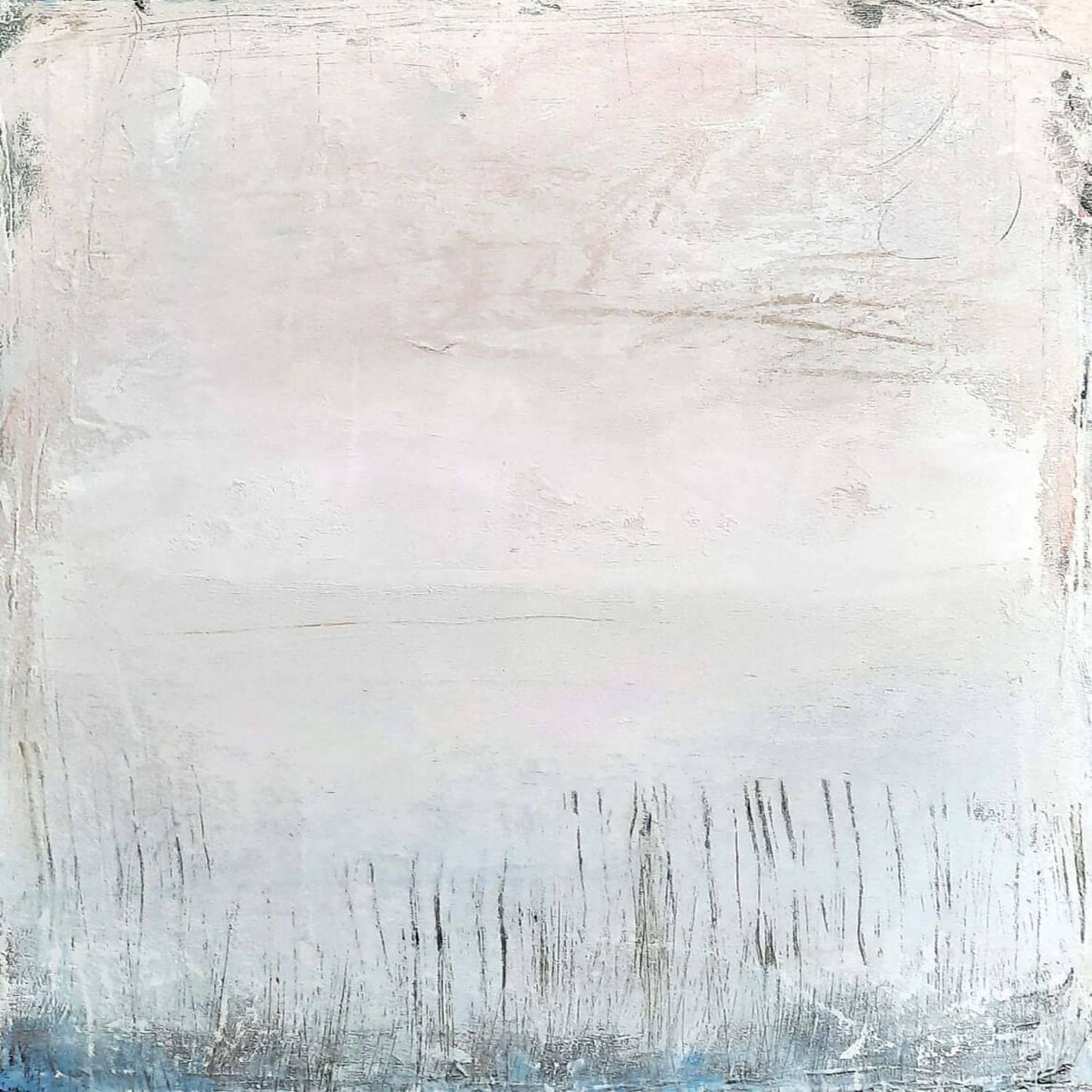 Individuelles Kunstwerk: Auftragsmalerei in zartem Weiß und Blau Abstrakte Bilder & moderne Auftragsmalerei, abstrakte große bilder online kaufen, Auftrags Malere