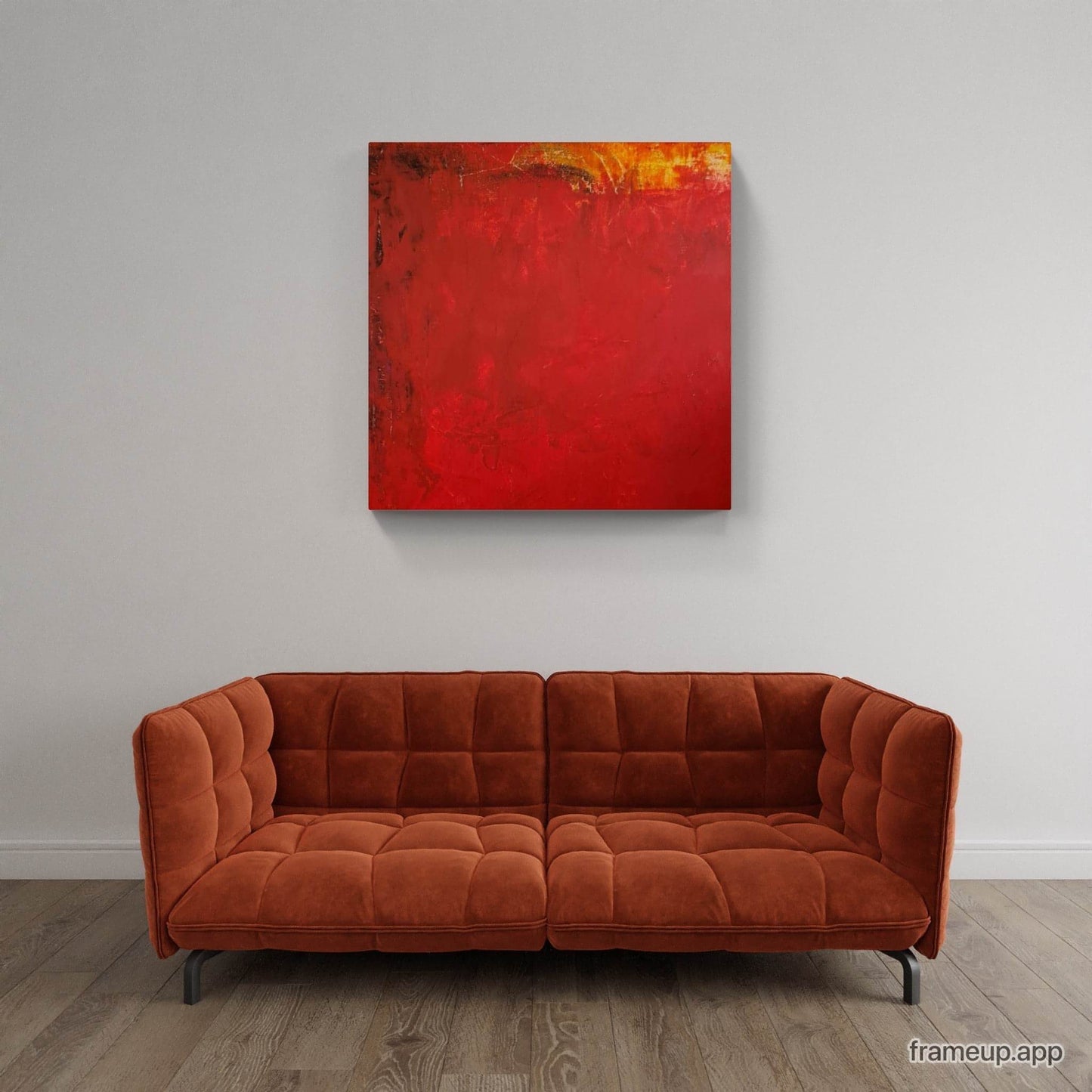 Warme Herbstsonne / 120 x 120 cm / rot abstrakte acrylbilder auf leinwand