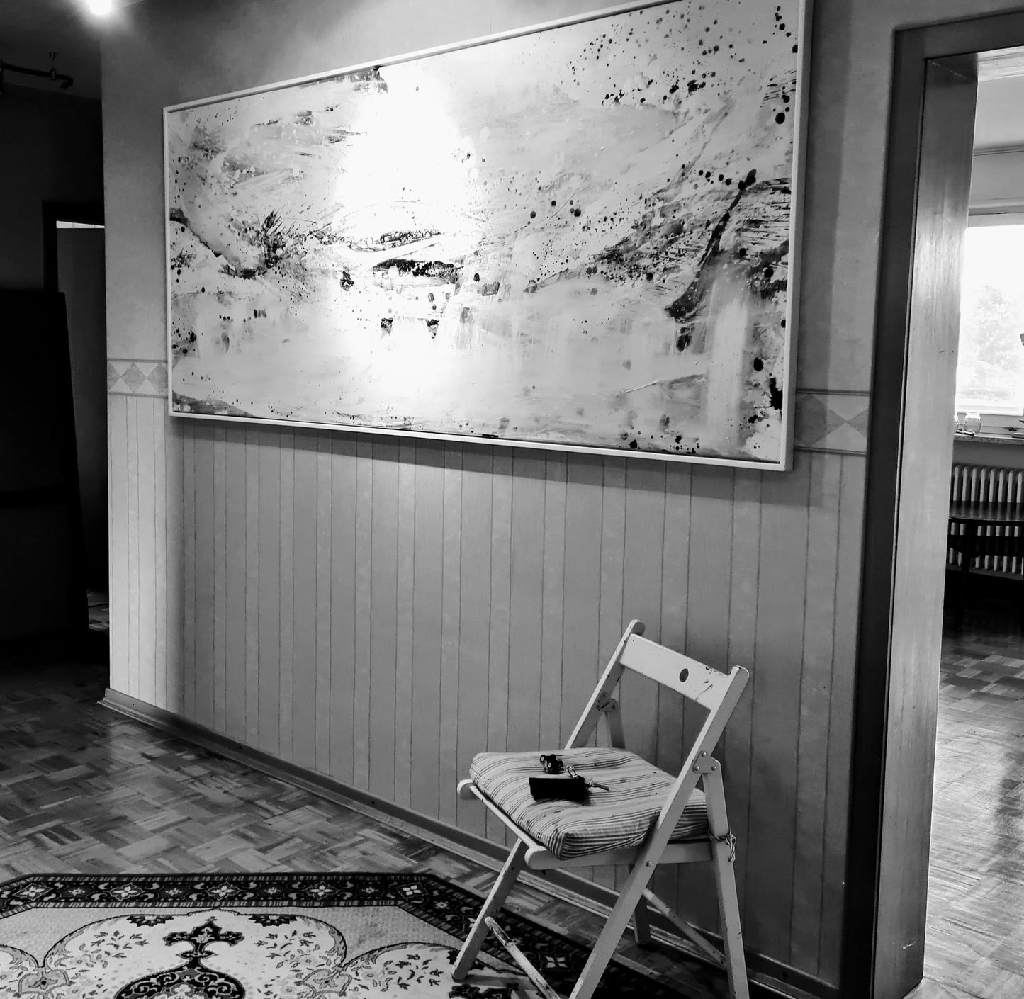 VORHANDEN / weisses bild inkl. Schattenfugenrahmen - modern art Abstrakte Bilder & moderne Auftragsmalerei, abstrakte große bilder online kaufen, Auftrags Malere