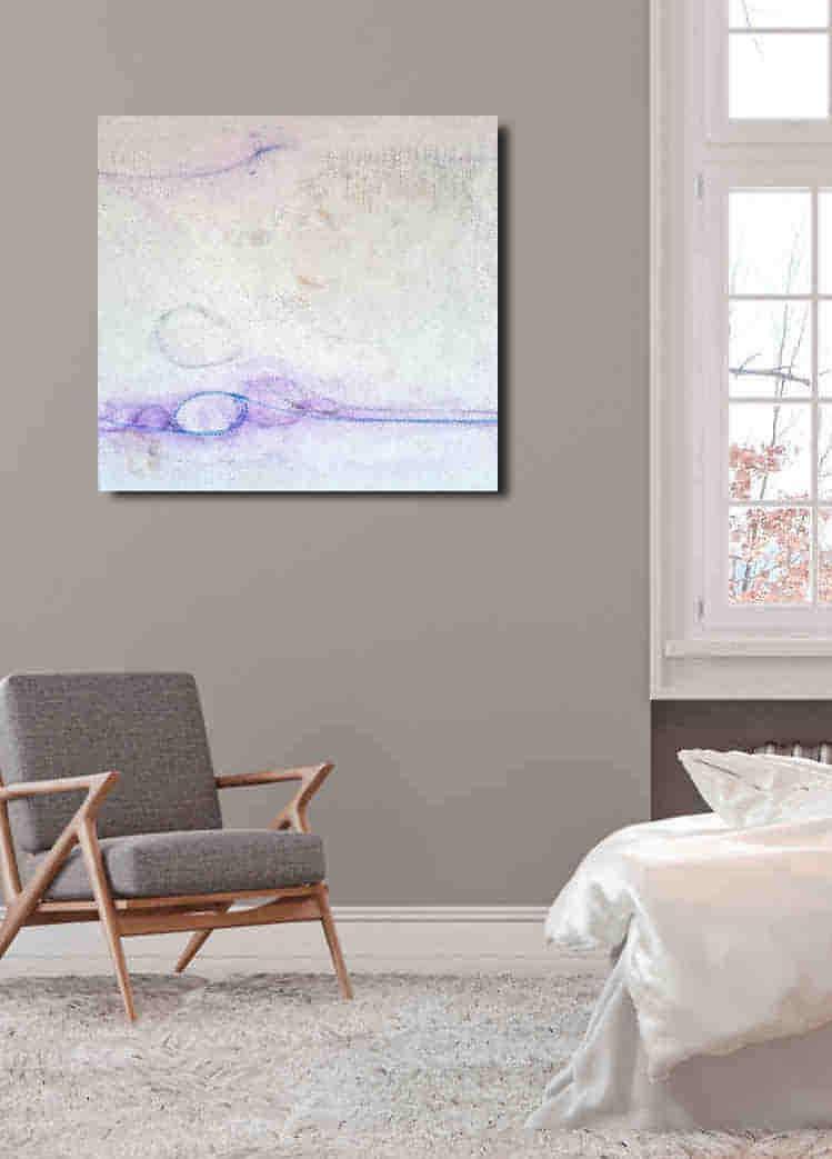 Sommeranfang in abstraktem Weiß: Acrylbild als individueller Auftrag Abstrakte Bilder & moderne Auftragsmalerei, abstrakte große bilder online kaufen, Auftrags Malere