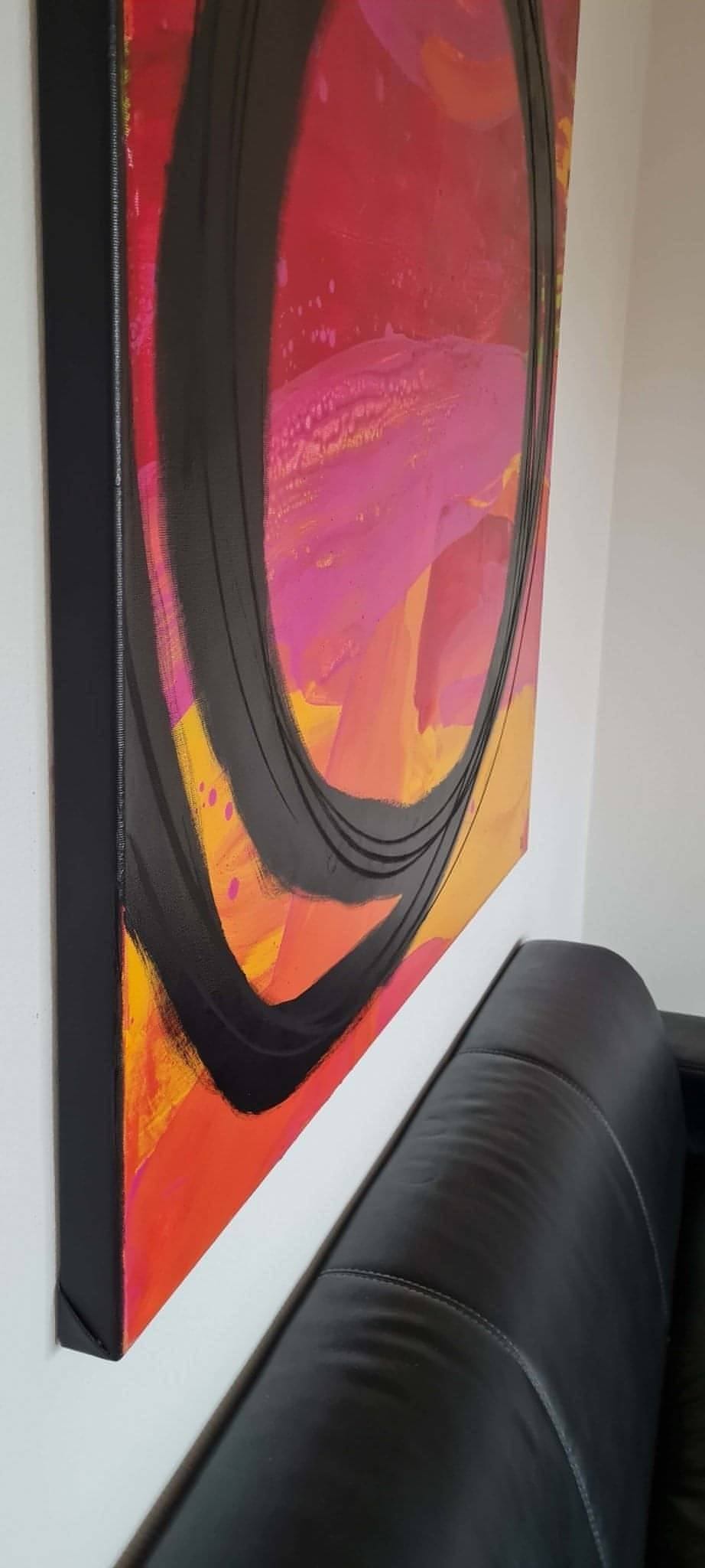 rotes Bild - Farbenprächtiges Kunstwerk: Abstraktes Gemälde Abstrakte Bilder & moderne Auftragsmalerei, abstrakte große bilder online kaufen, Auftrags Malere