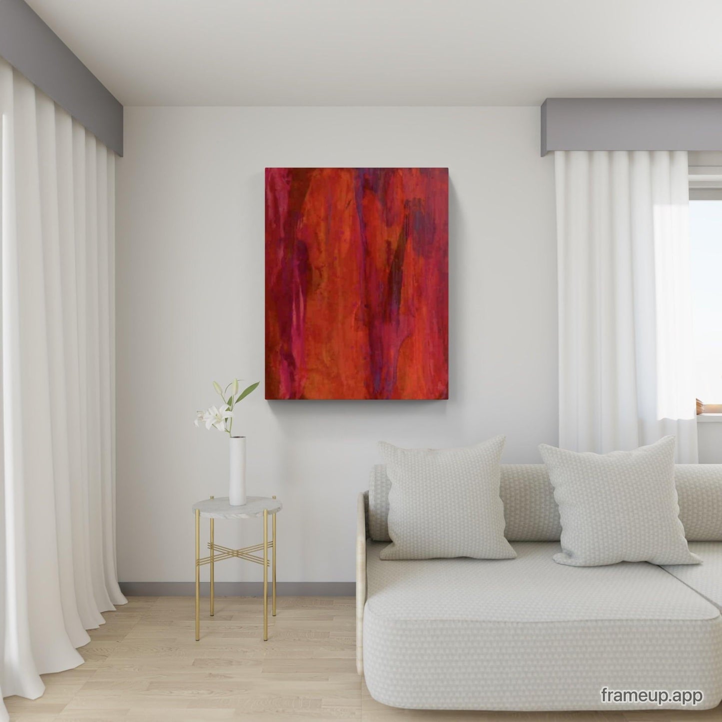 Abstraktes rotes Gemälde in Rot: Gebündelte Energie als kraftvolles Kunstwerk Abstrakte Bilder & moderne Auftragsmalerei, abstrakte große bilder online kaufen, Auftrags Malere
