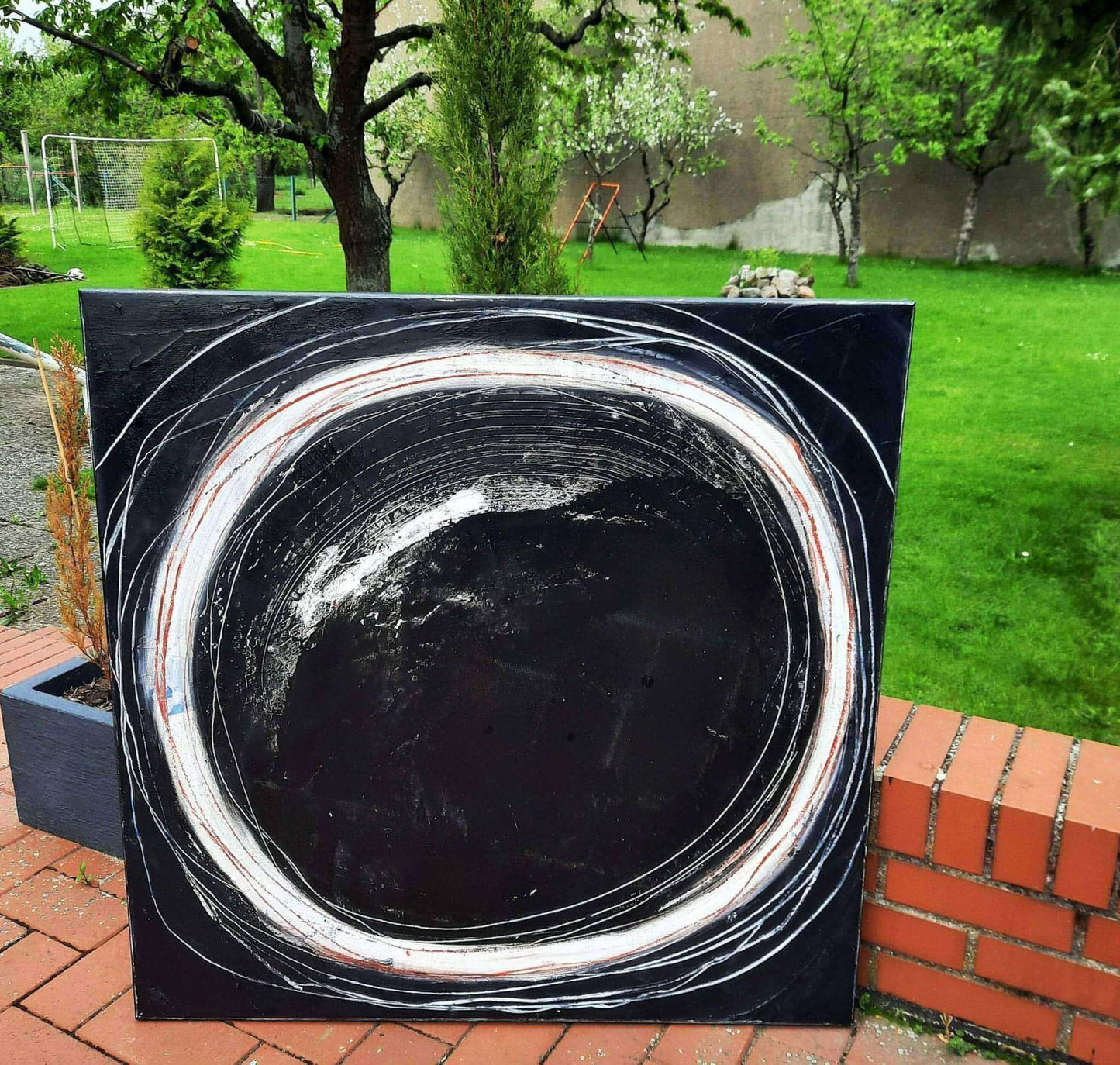 Im Laufe des Tages 120 x 120 cm / s/w abstrakte acrylbilder auf leinwand